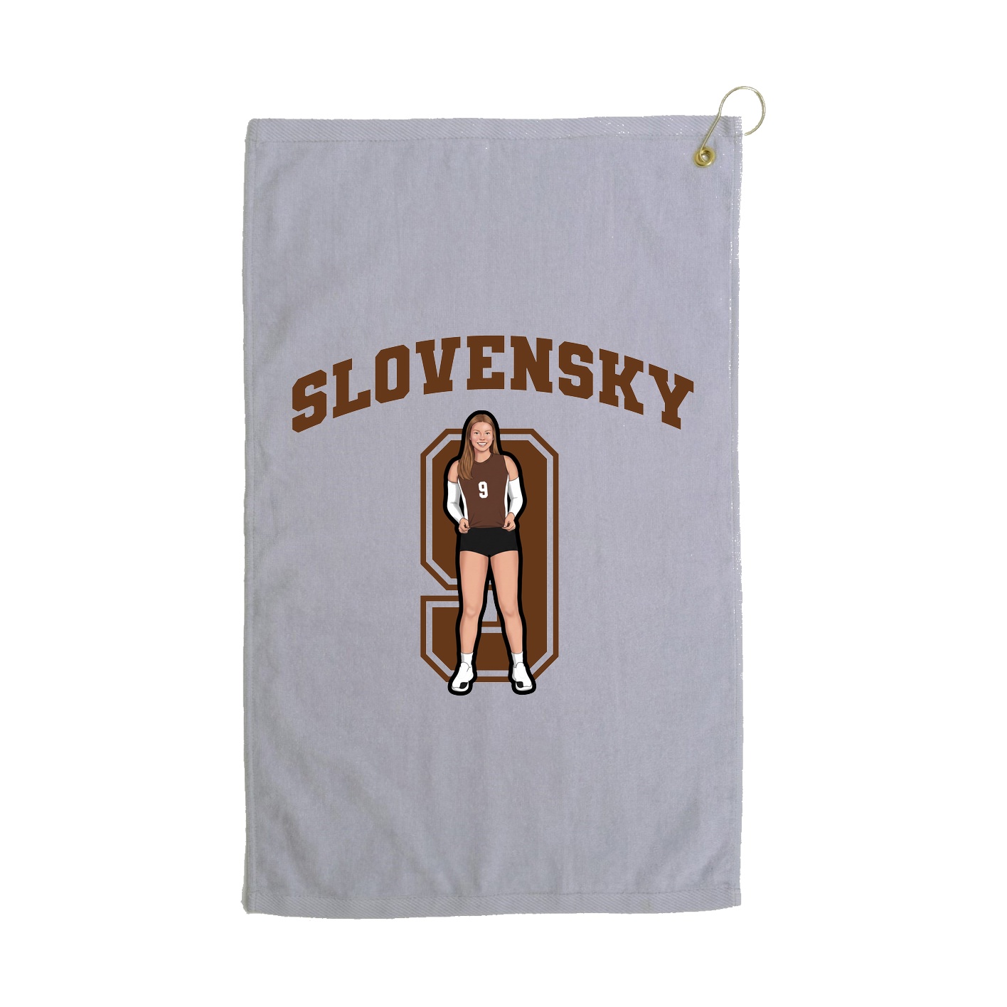 Golf Towel — Number in Grey