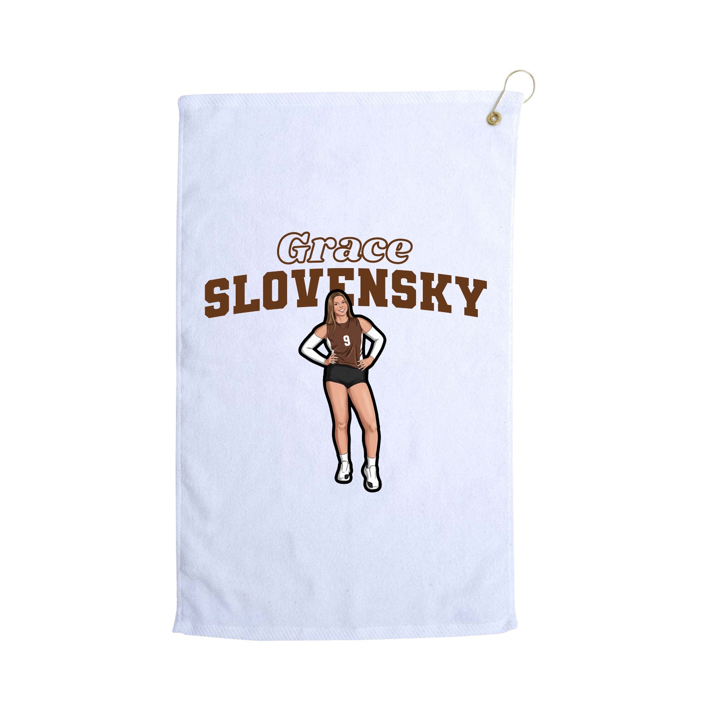 Golf Towel — Name Arch in White