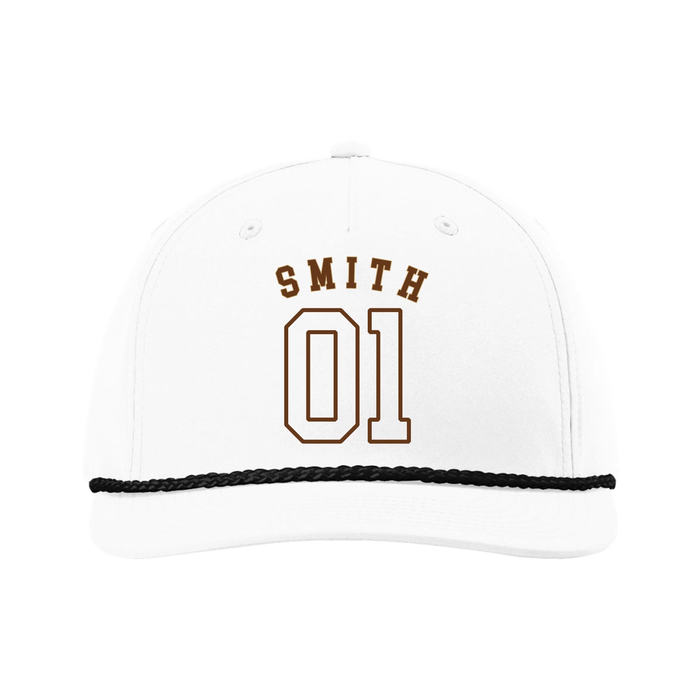 Five-Panel Classic Rope Cap — Shirsey Arch in White
