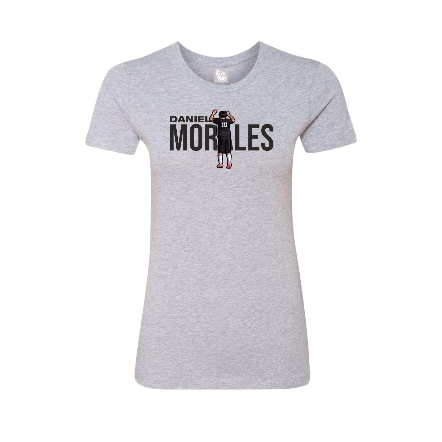 Fitted Women's Tee — Player Name in Grey