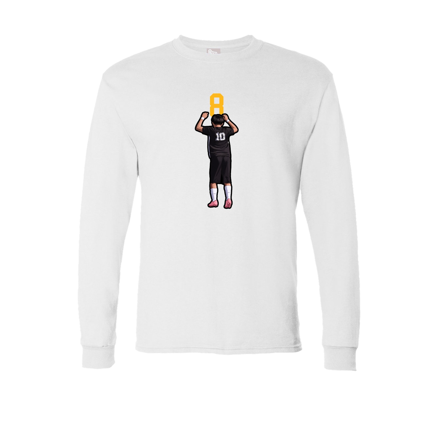 Long Sleeve Tee — Number Top in White