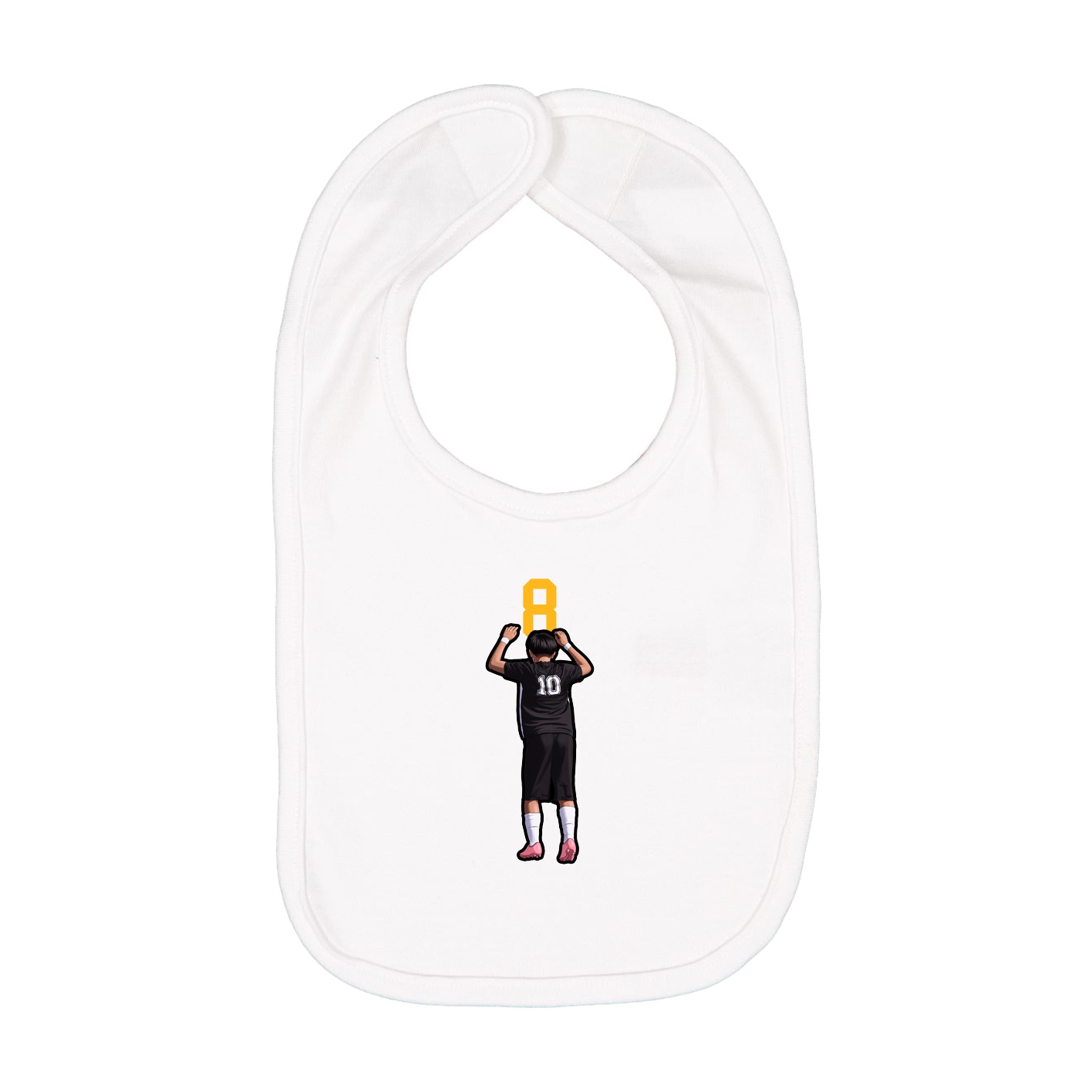 Infant Bib — Number Top in White
