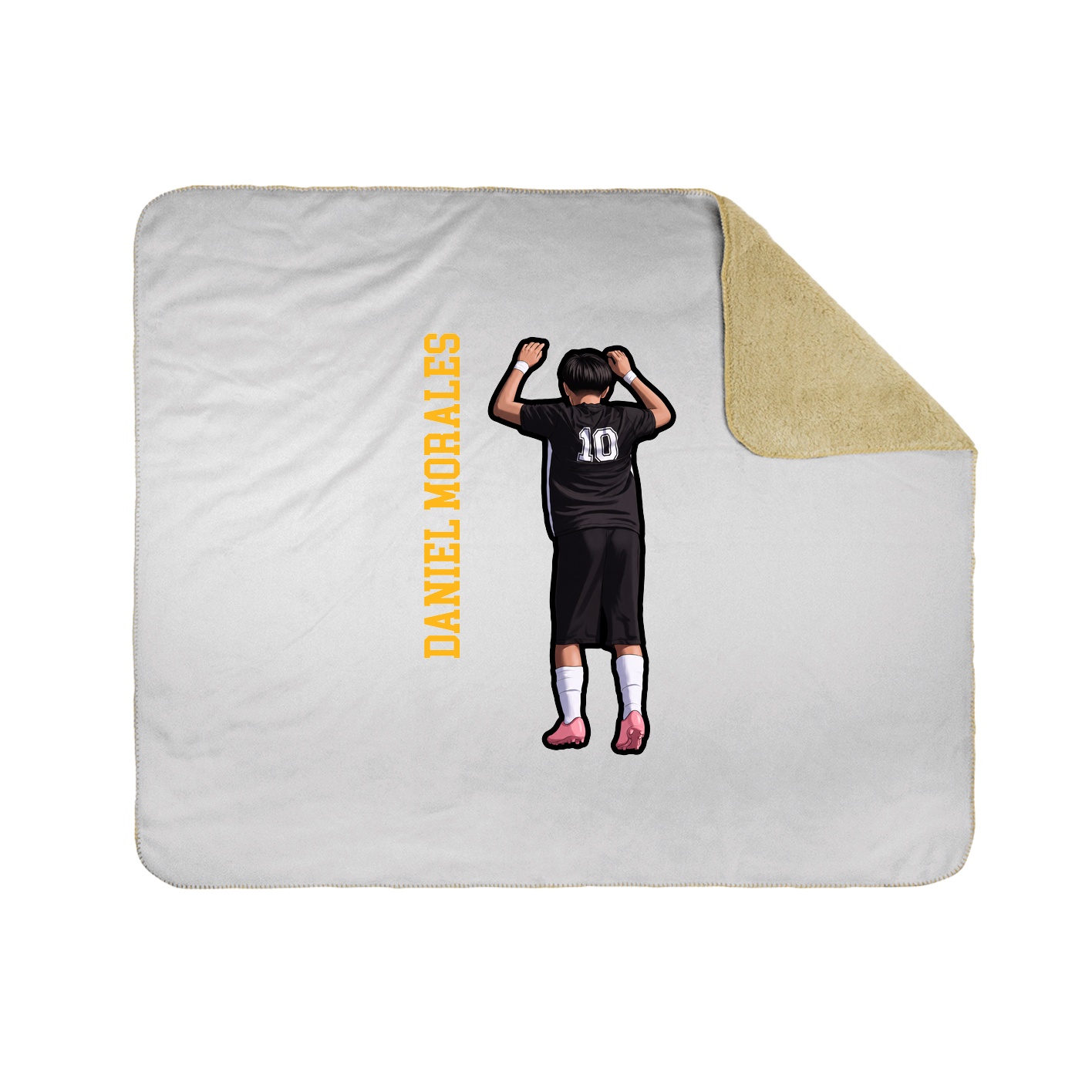 Throw Blanket — Name Vertical in White