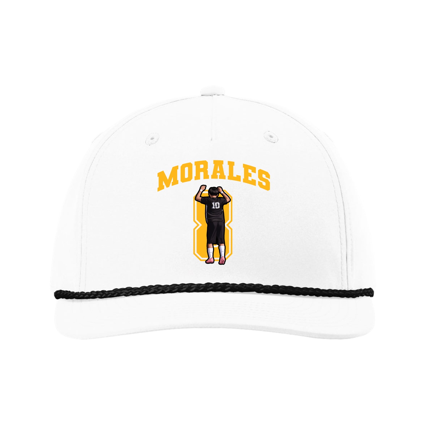 Five-Panel Classic Rope Cap — Number in White