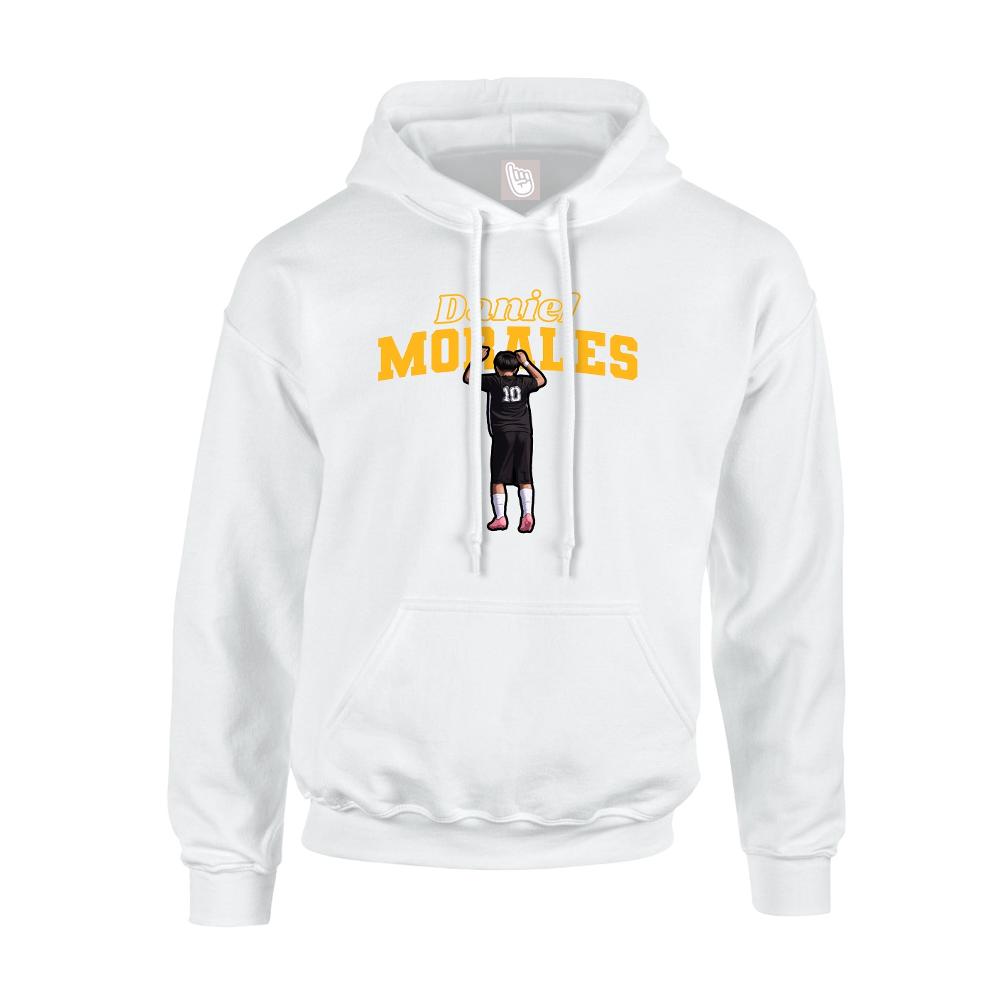 Hoodie — Name Arch in White