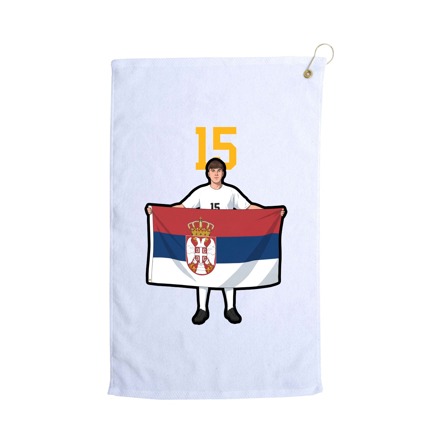 Golf Towel — Number Top in White