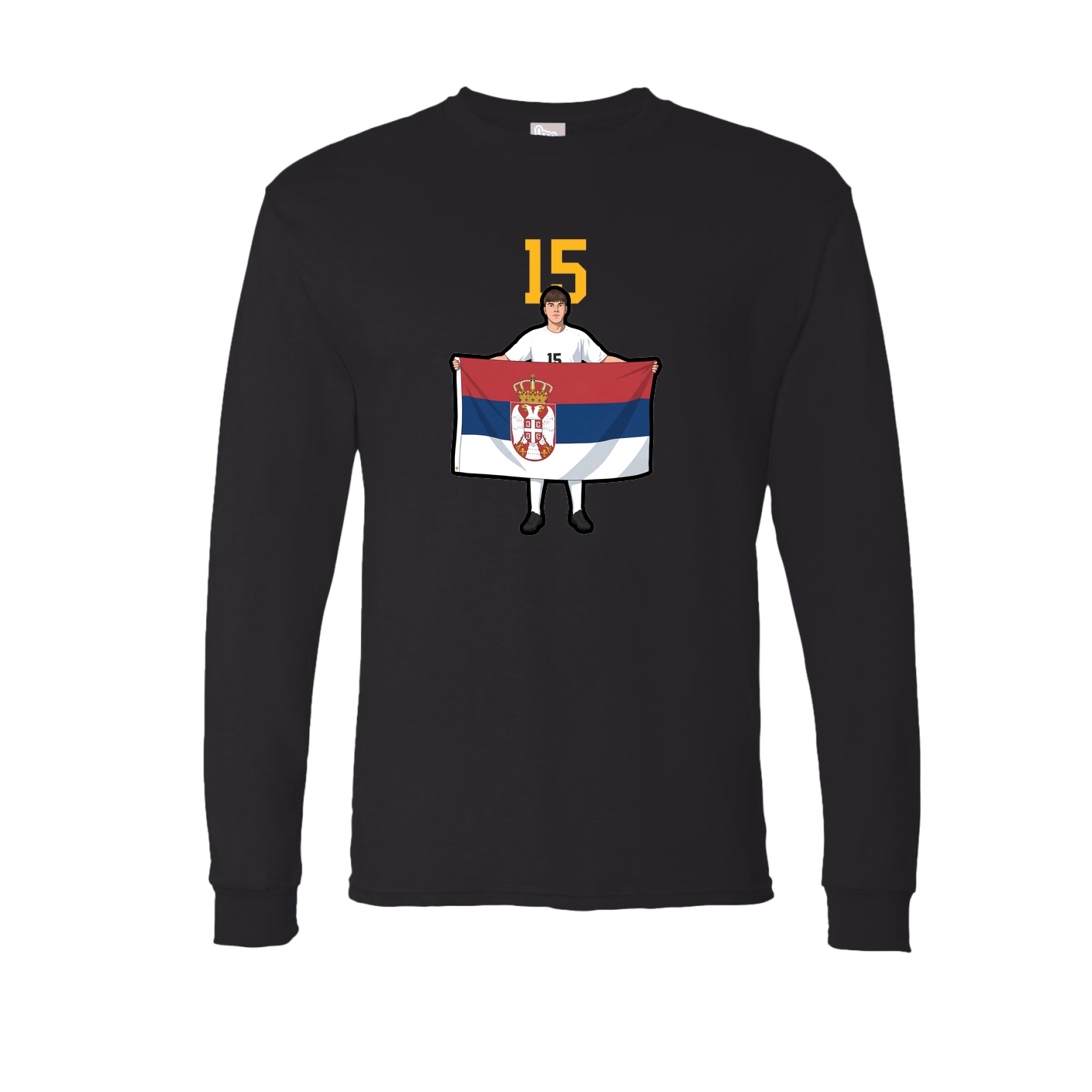 Long Sleeve Tee — Number Top in Black