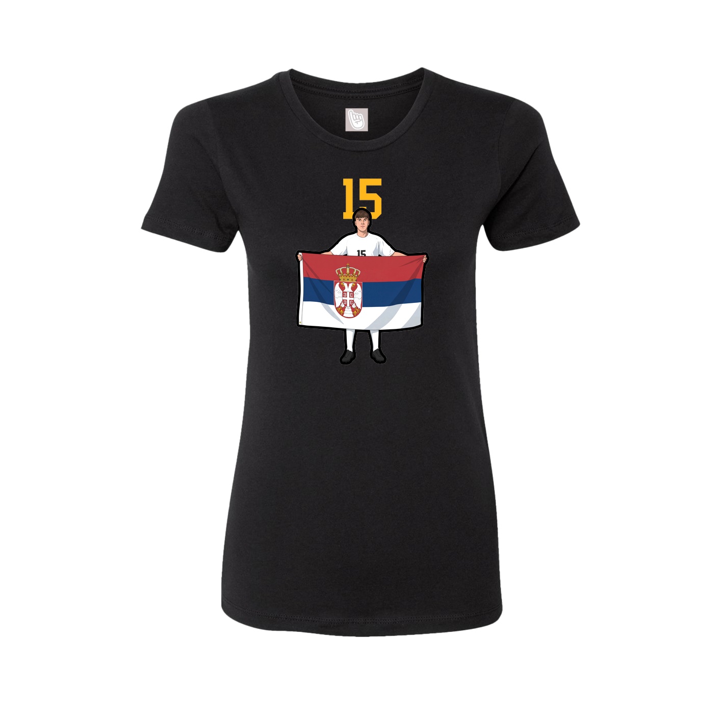 Fitted Women's Tee — Number Top in Black
