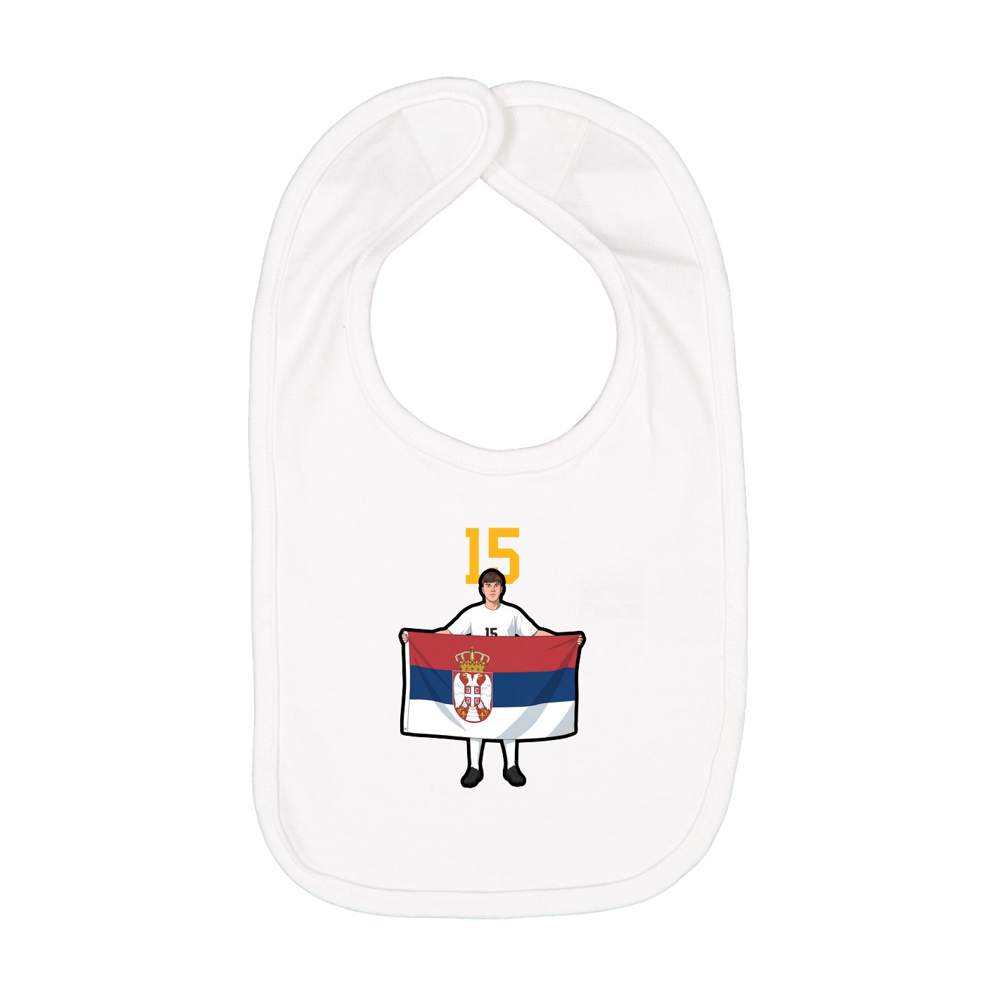 Infant Bib — Number Top in White