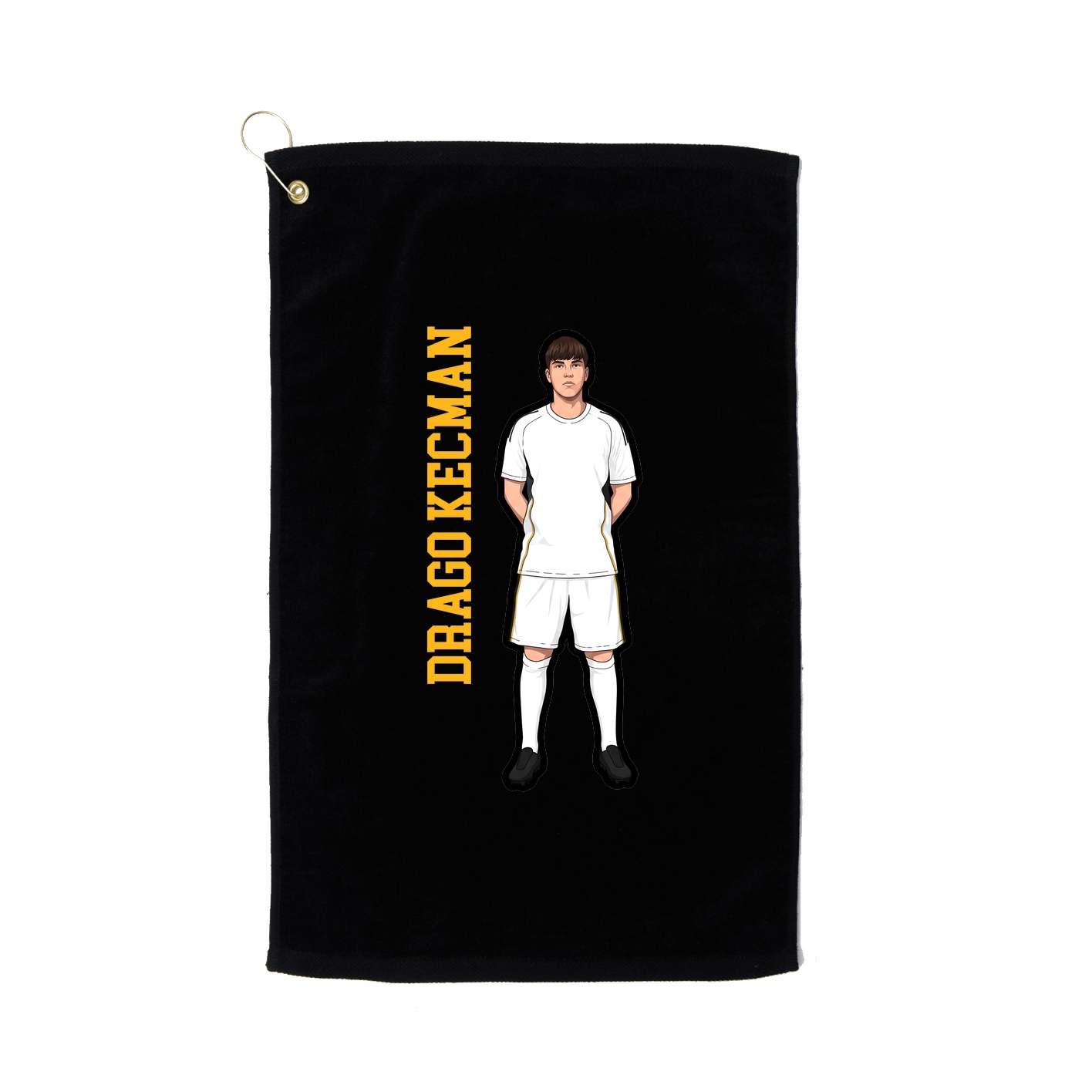 Golf Towel — Name Vertical in Black