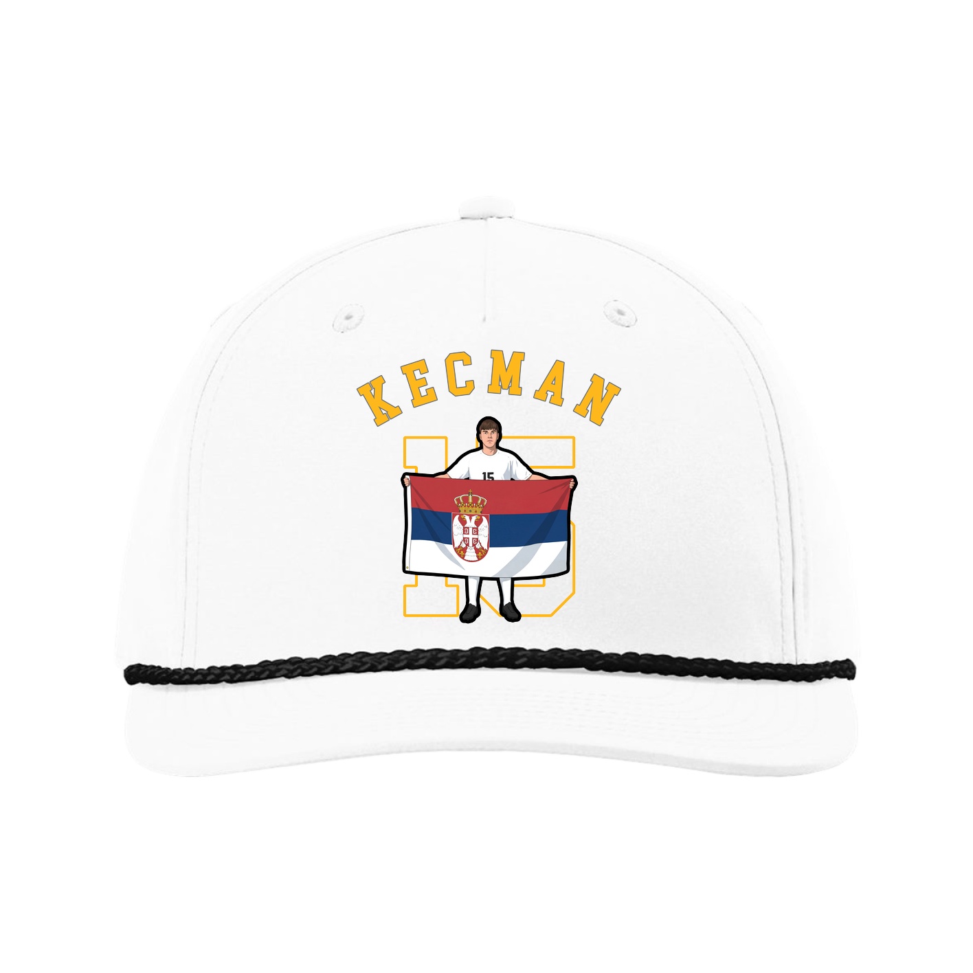 Five-Panel Classic Rope Cap — Shirsey Arch in White