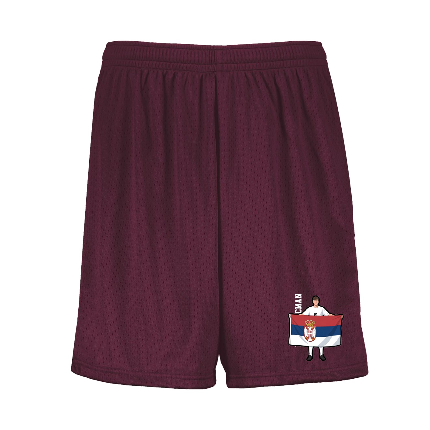 Shorts — Name Vertical in Maroon