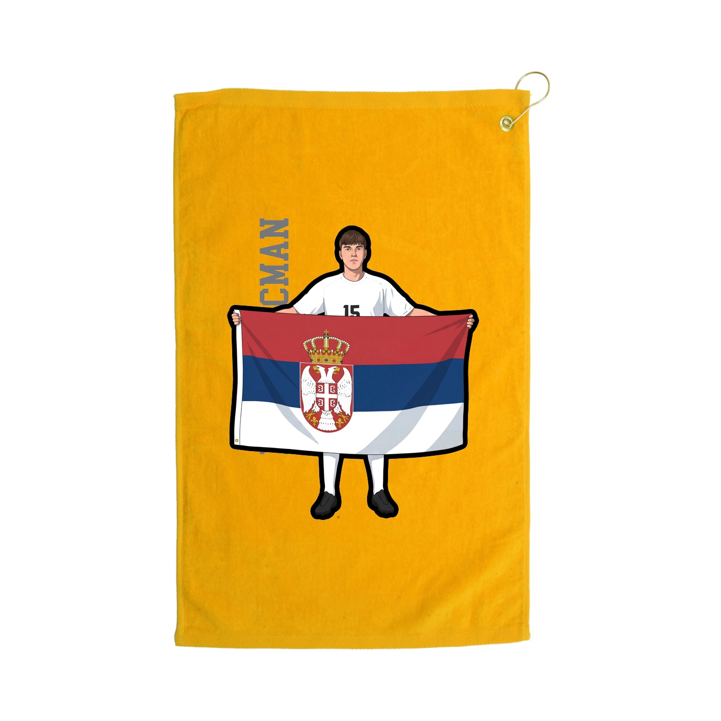 Golf Towel — Name Vertical in Gold