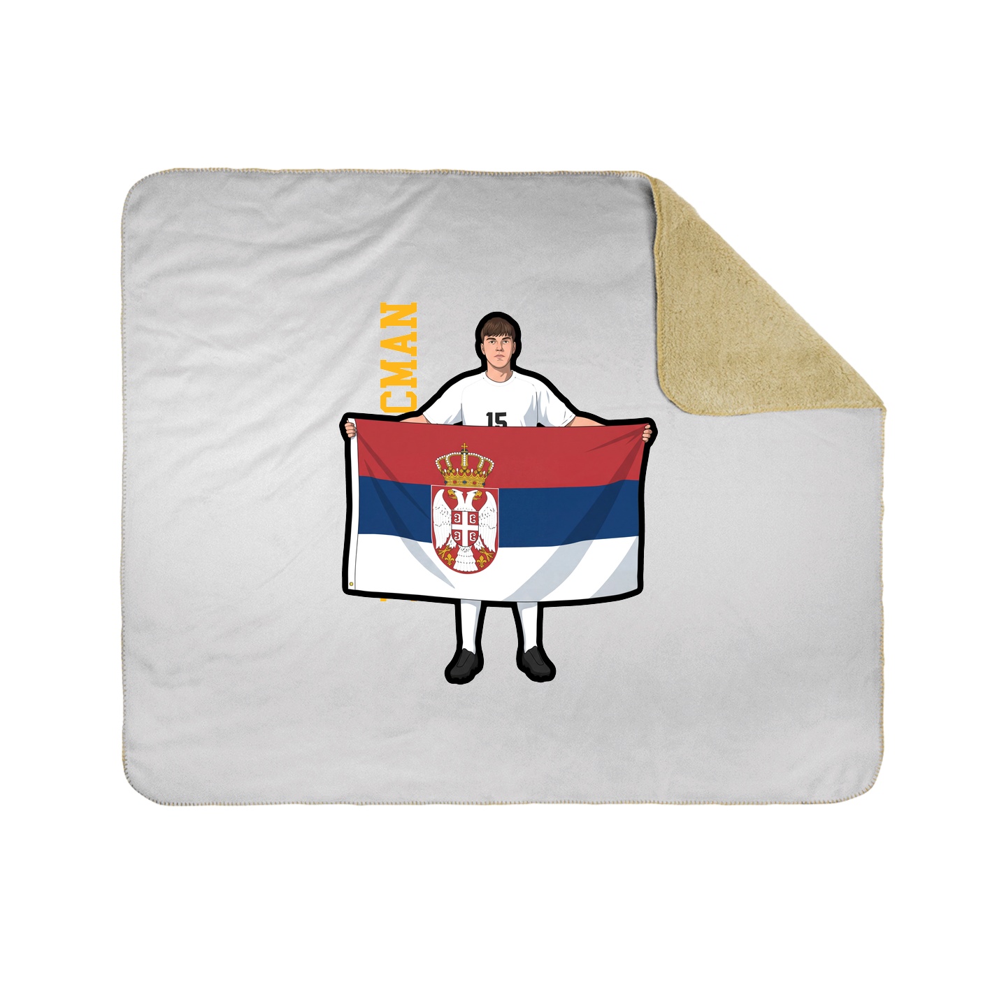 Throw Blanket — Name Vertical in White