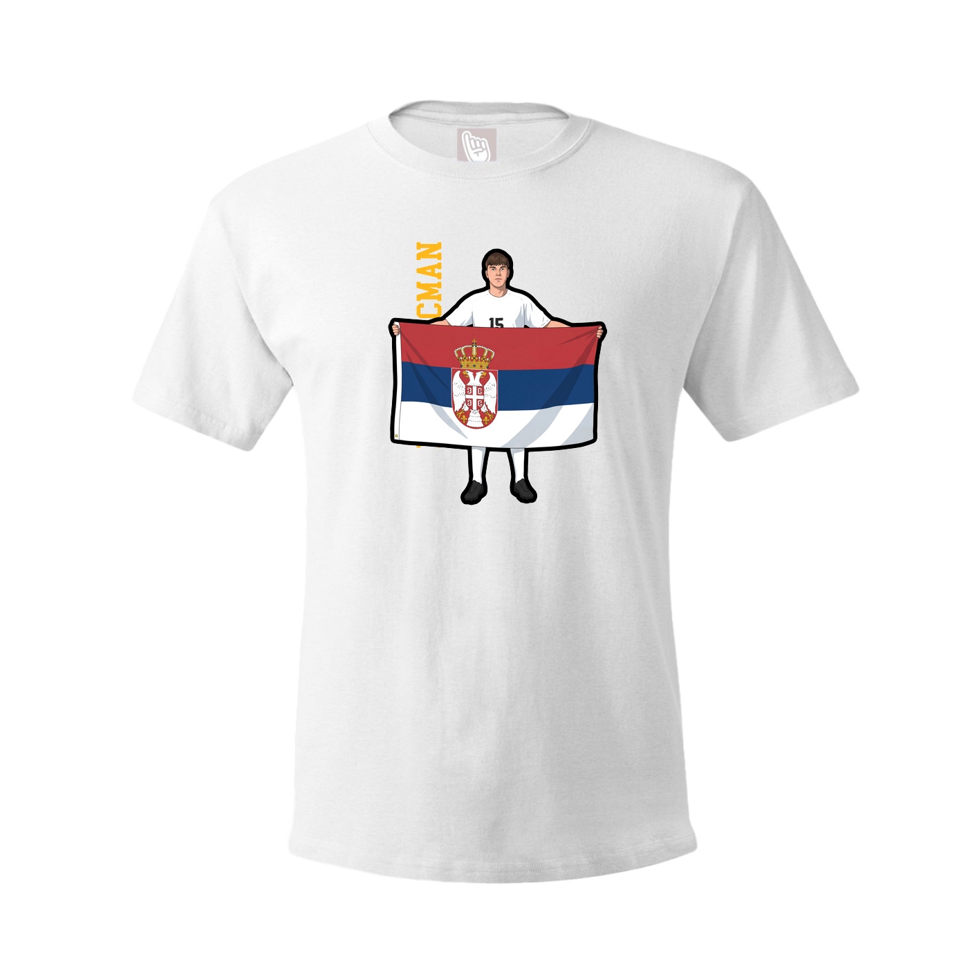 Tee — Name Vertical in White