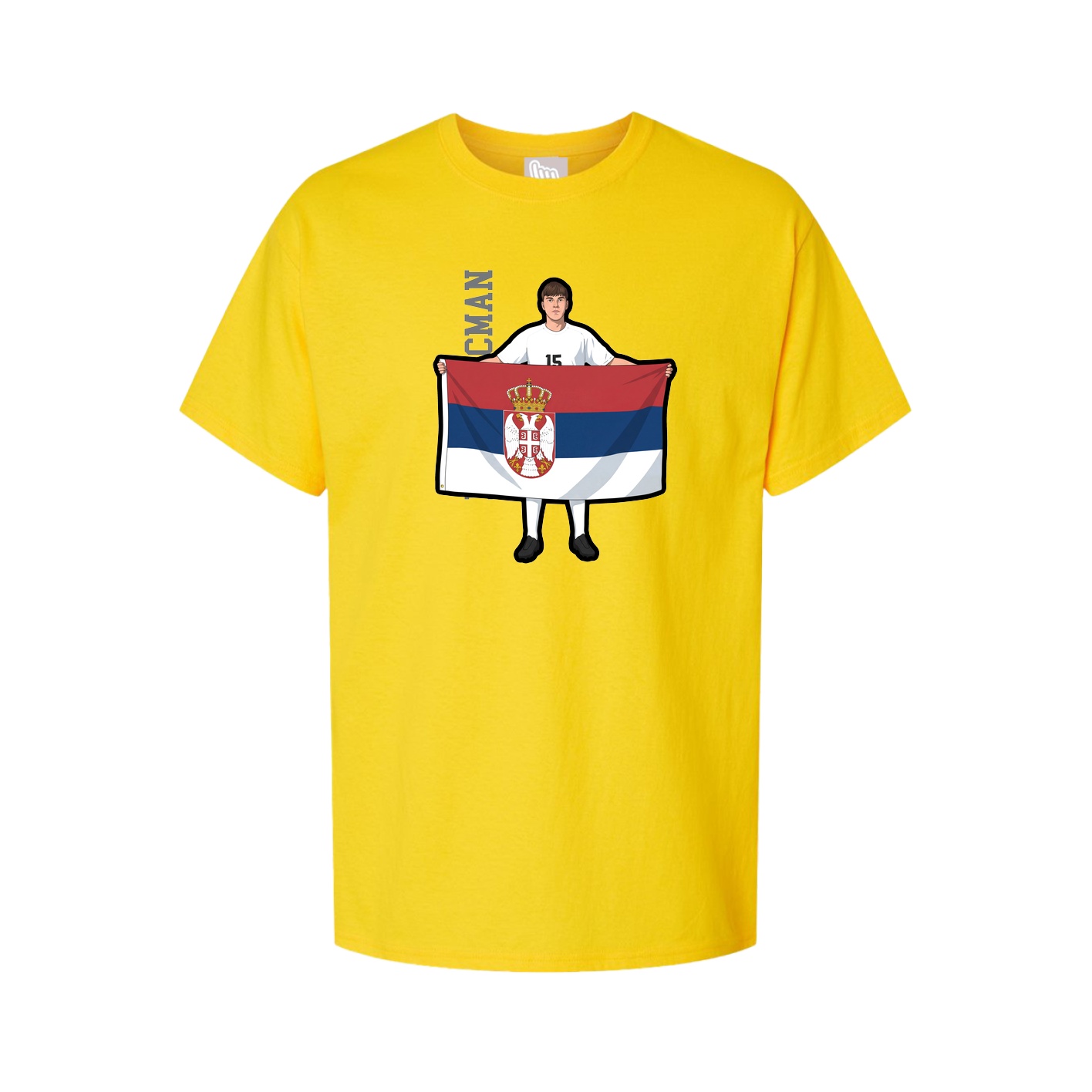 Youth Tee — Name Vertical in Gold
