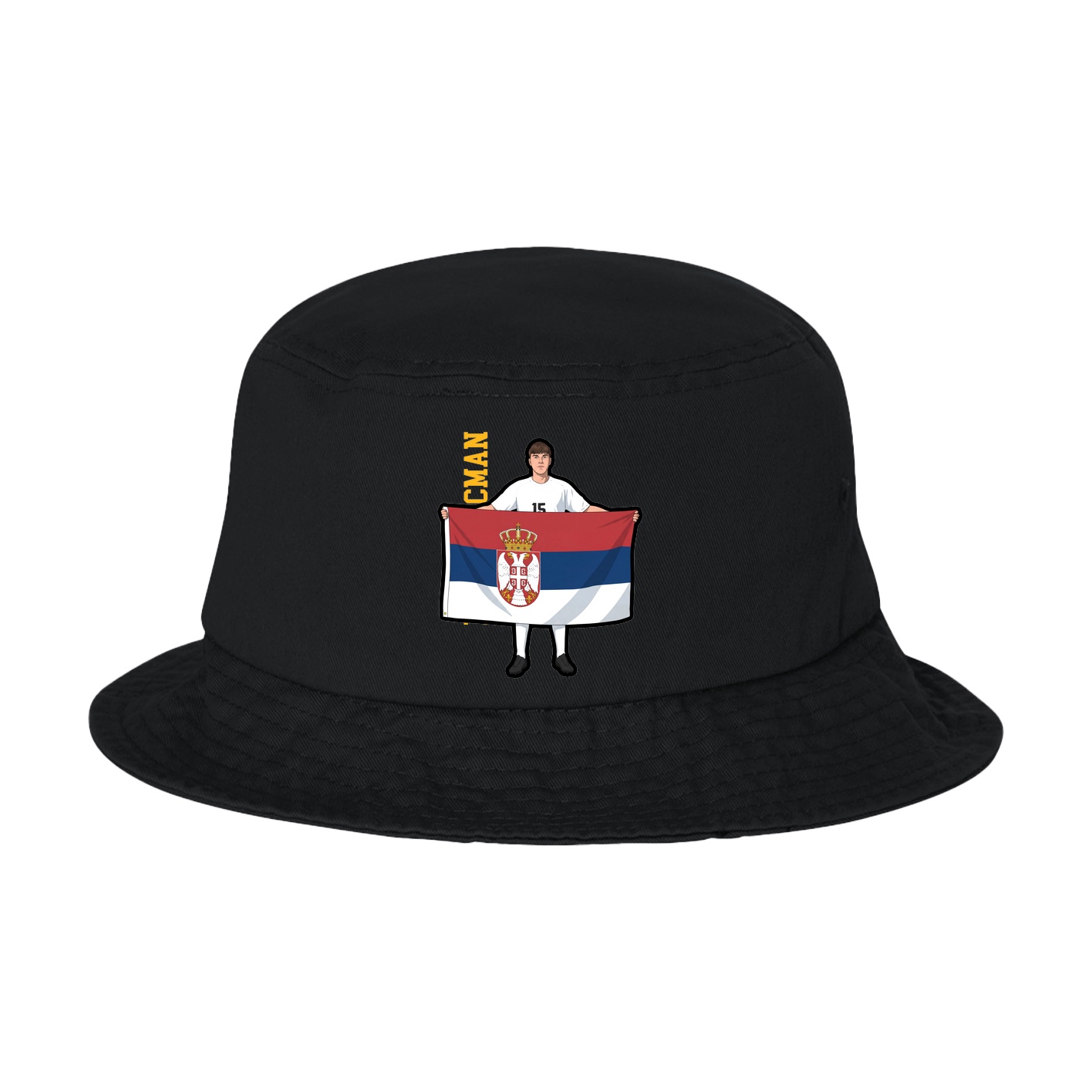 Bucket Cap — Name Vertical in Black