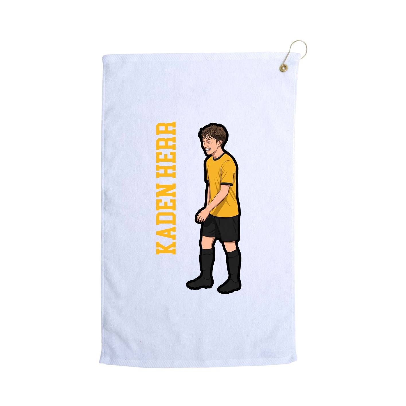 Golf Towel — Name Vertical in White