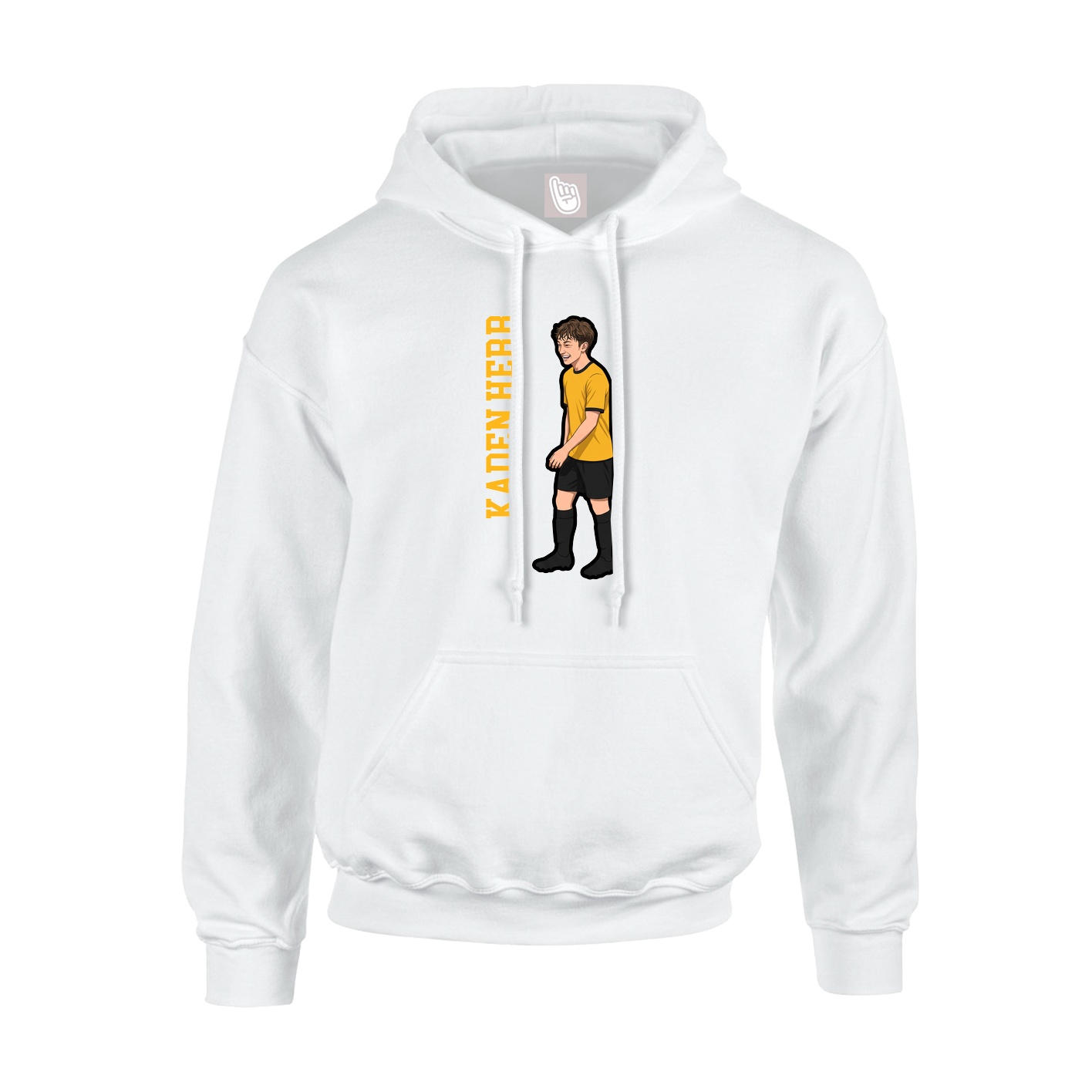 Youth Hoodie — Name Vertical in White