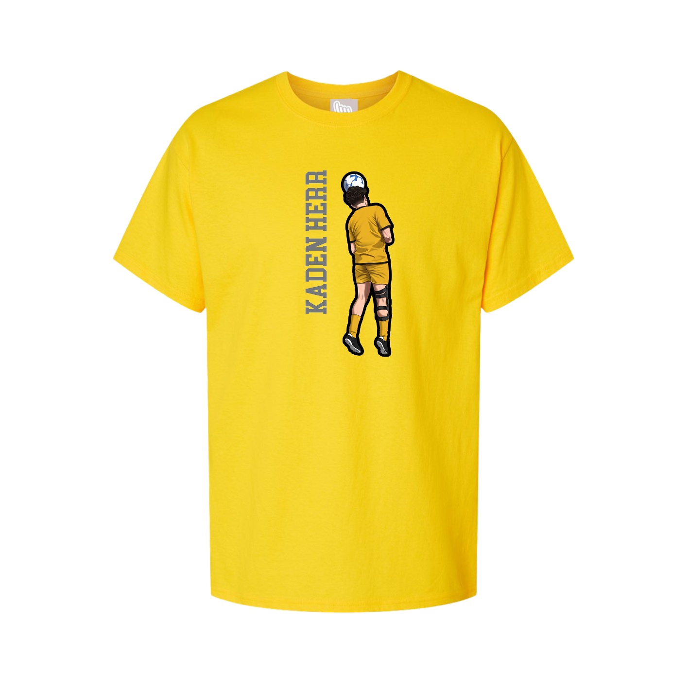 Youth Tee — Name Vertical in Gold