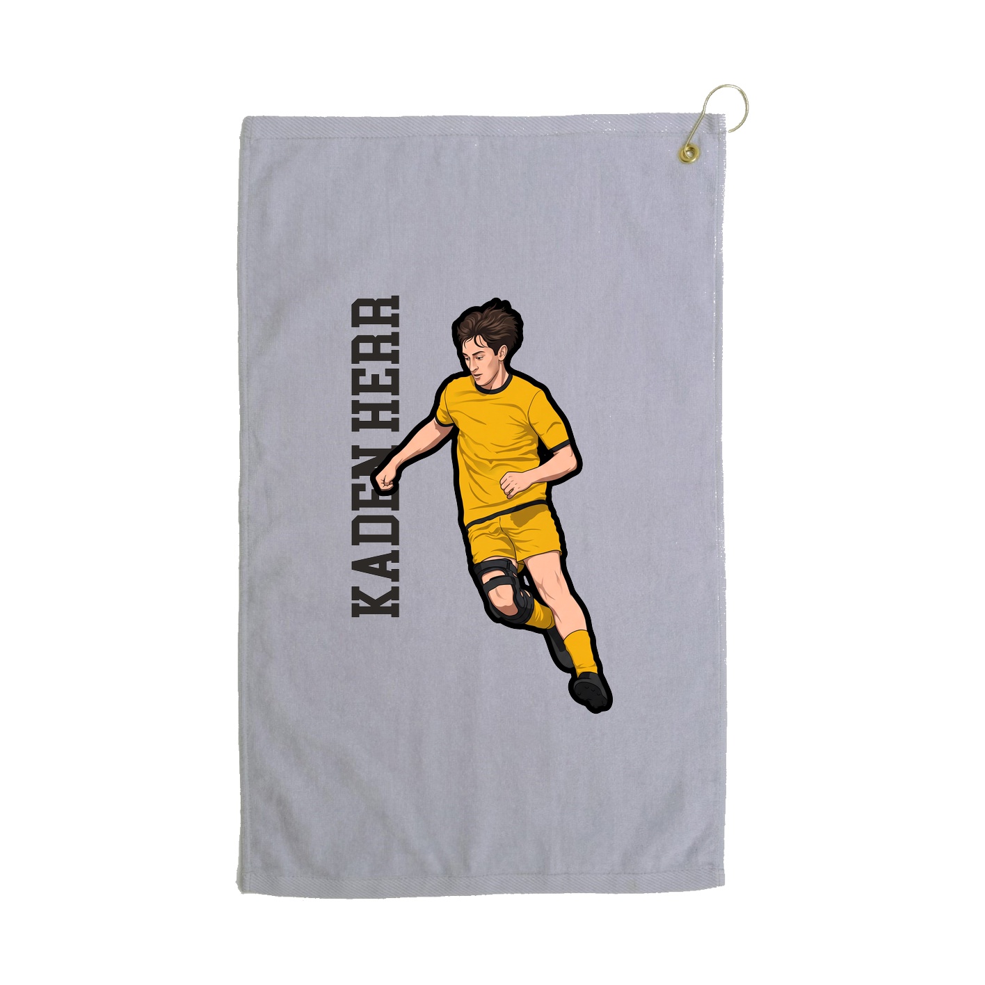 Golf Towel — Name Vertical in Grey