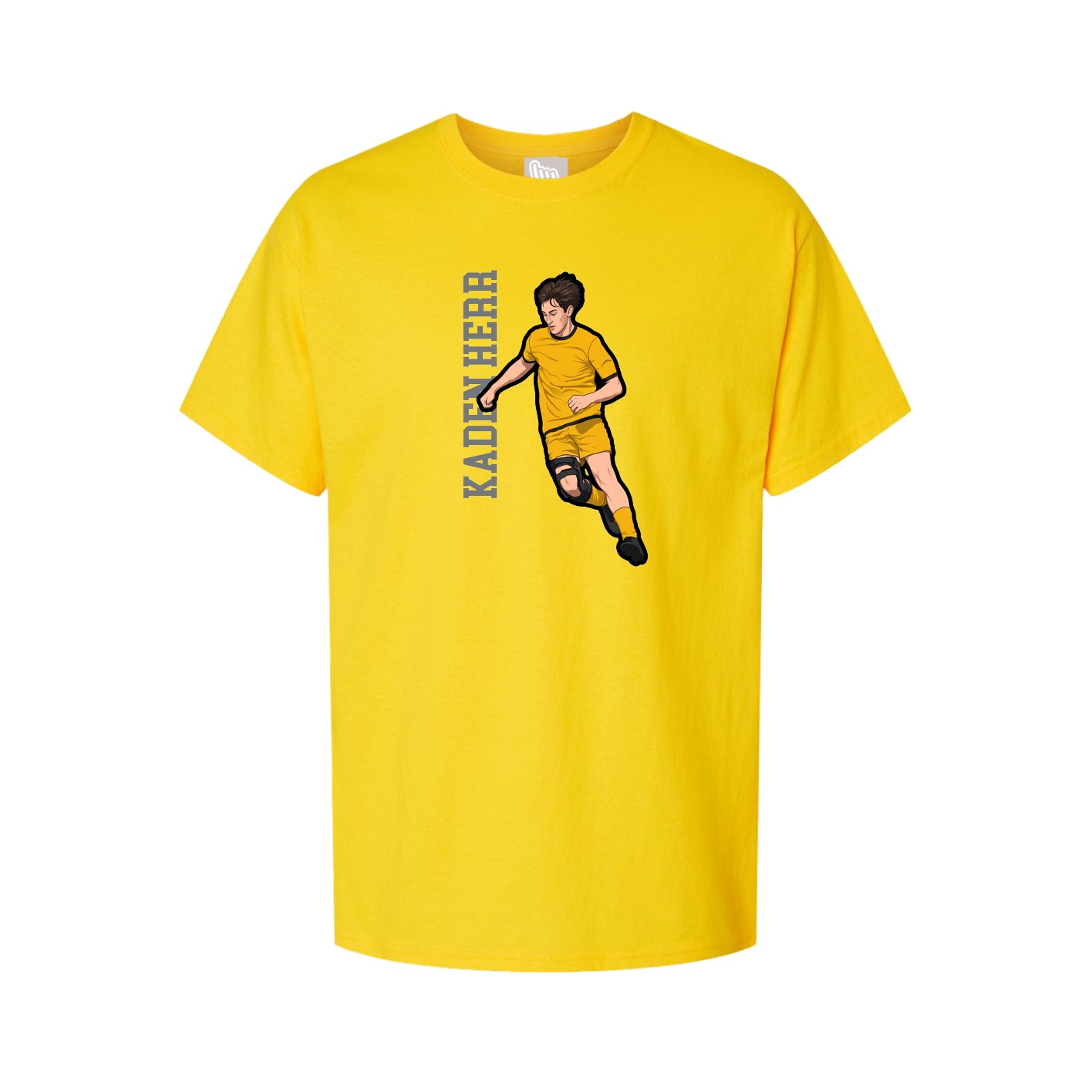 Youth Tee — Name Vertical in Gold