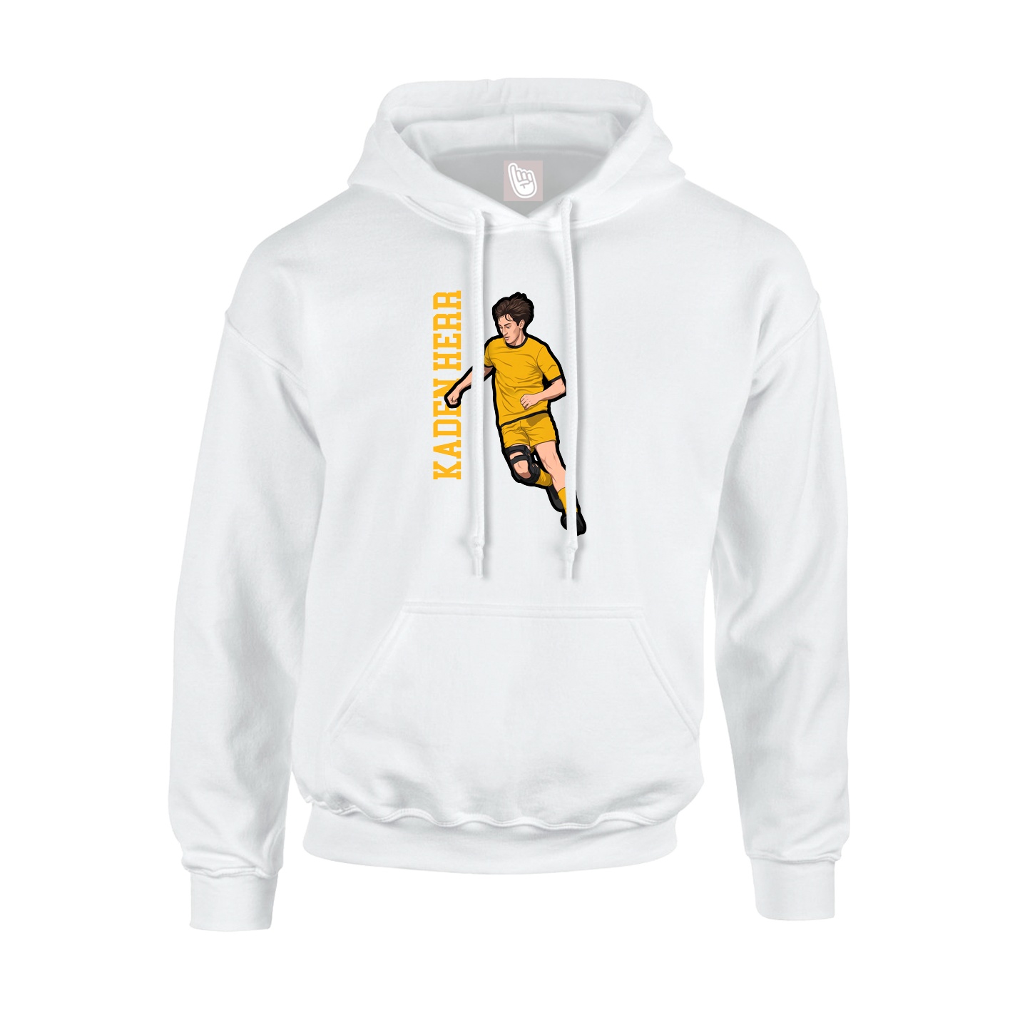 Hoodie — Name Vertical in White