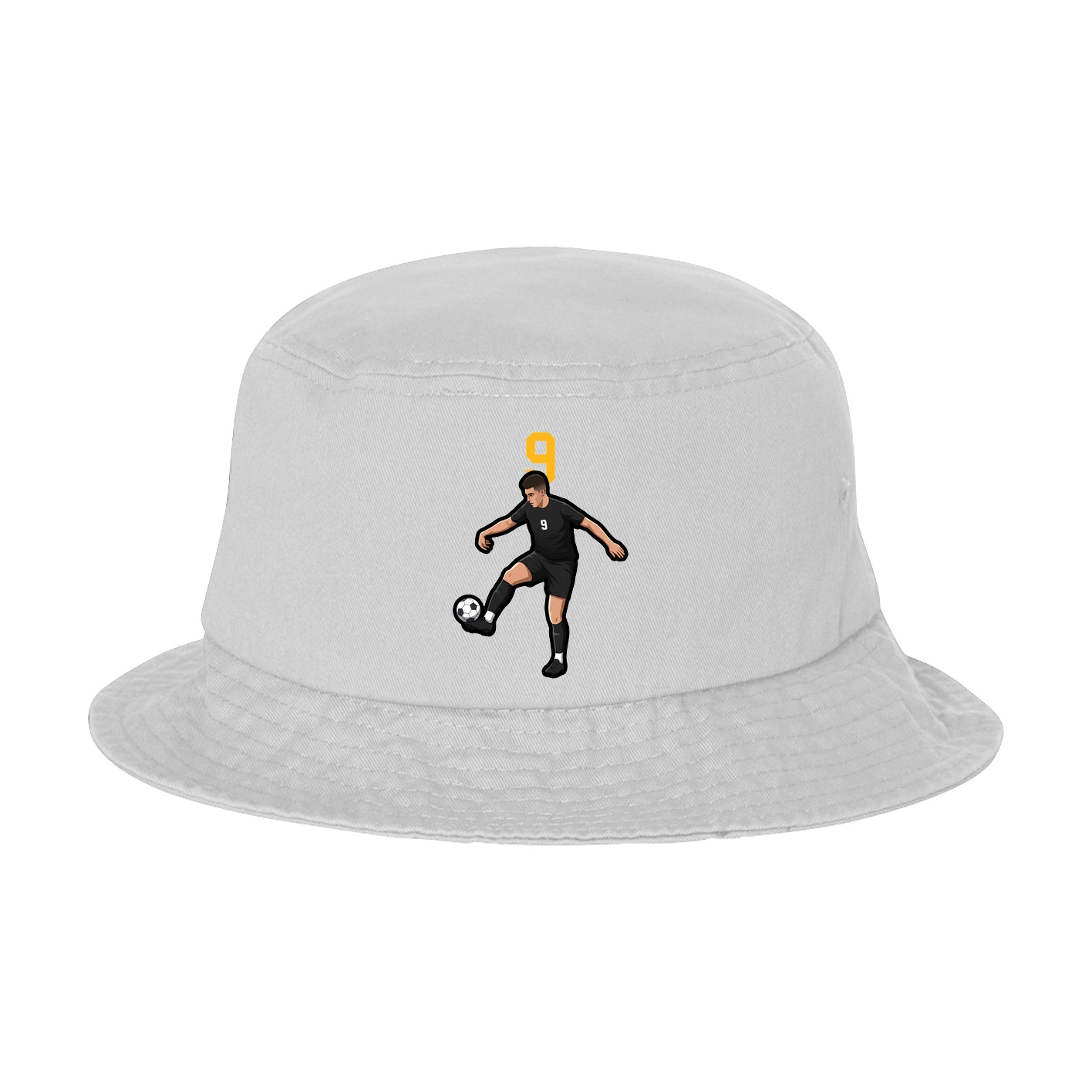 Bucket Cap — Number Top in White