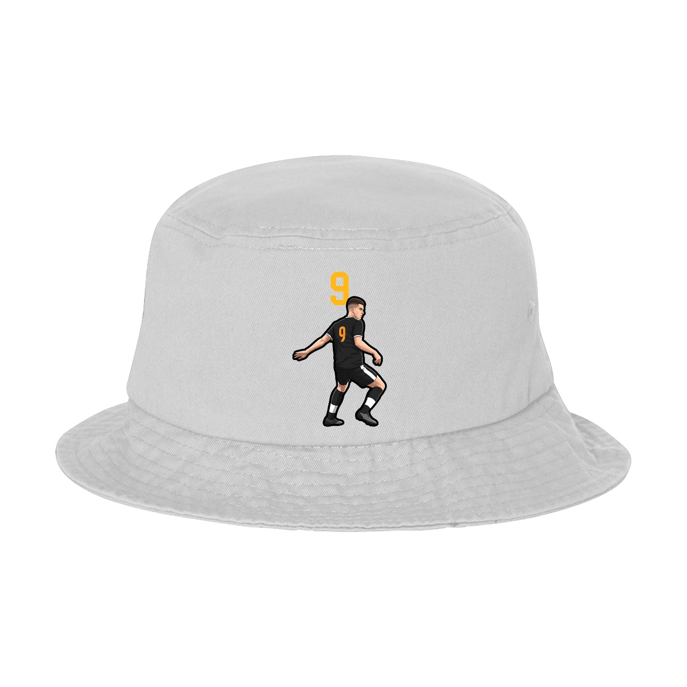 Bucket Cap — Number Top in White