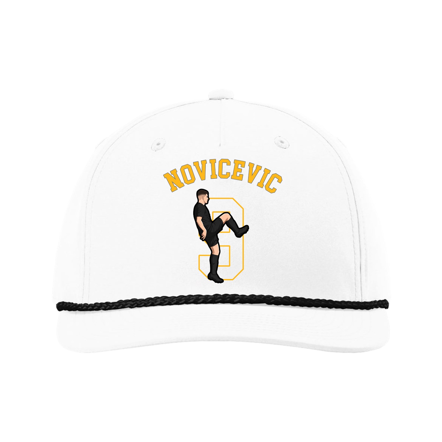 Five-Panel Classic Rope Cap — Shirsey Arch in White