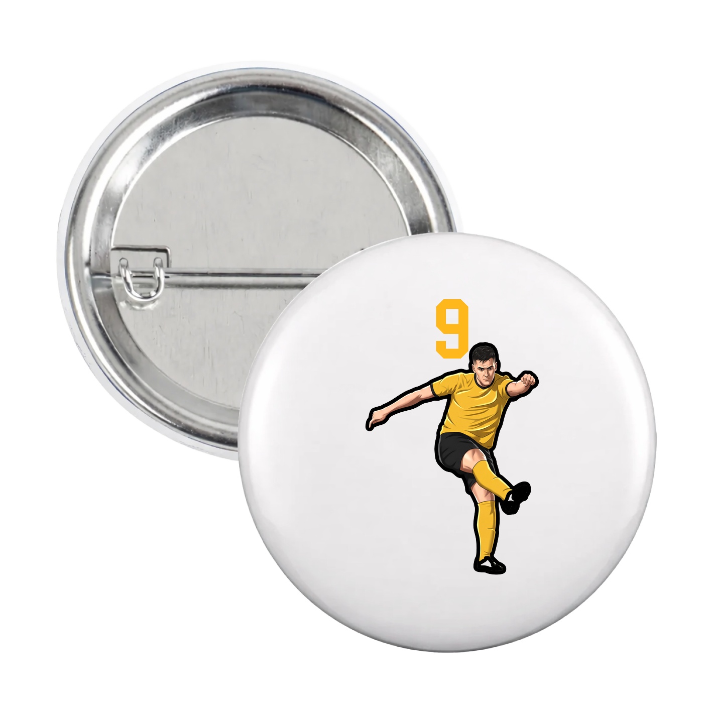 Game Day Button — Number Top in White