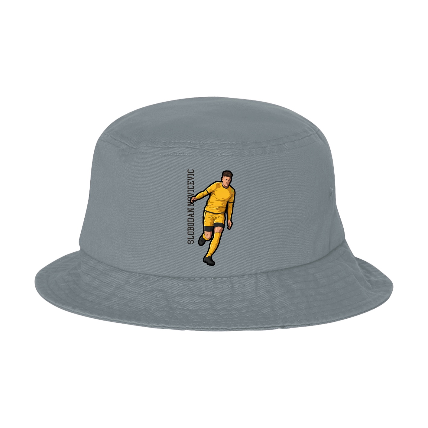 Bucket Cap — Name Vertical in Grey