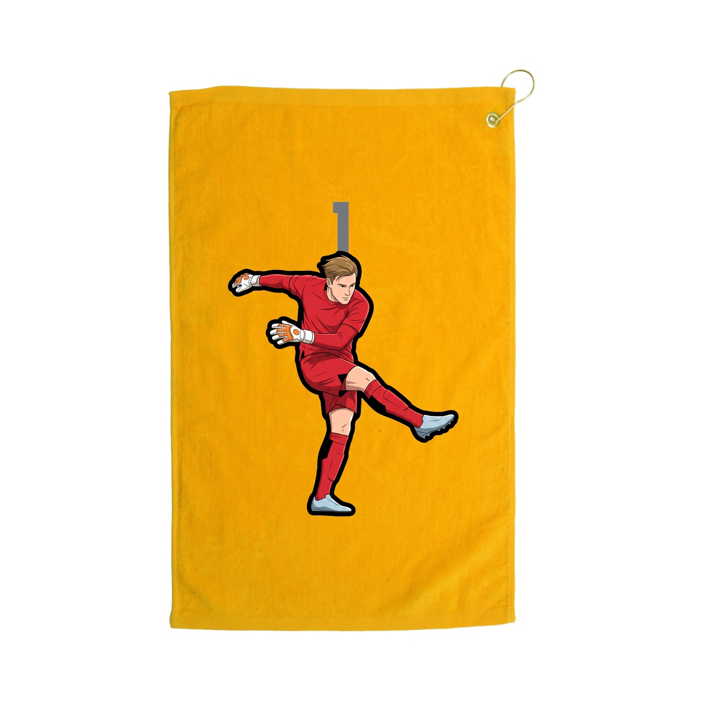 Golf Towel — Number Top in Gold