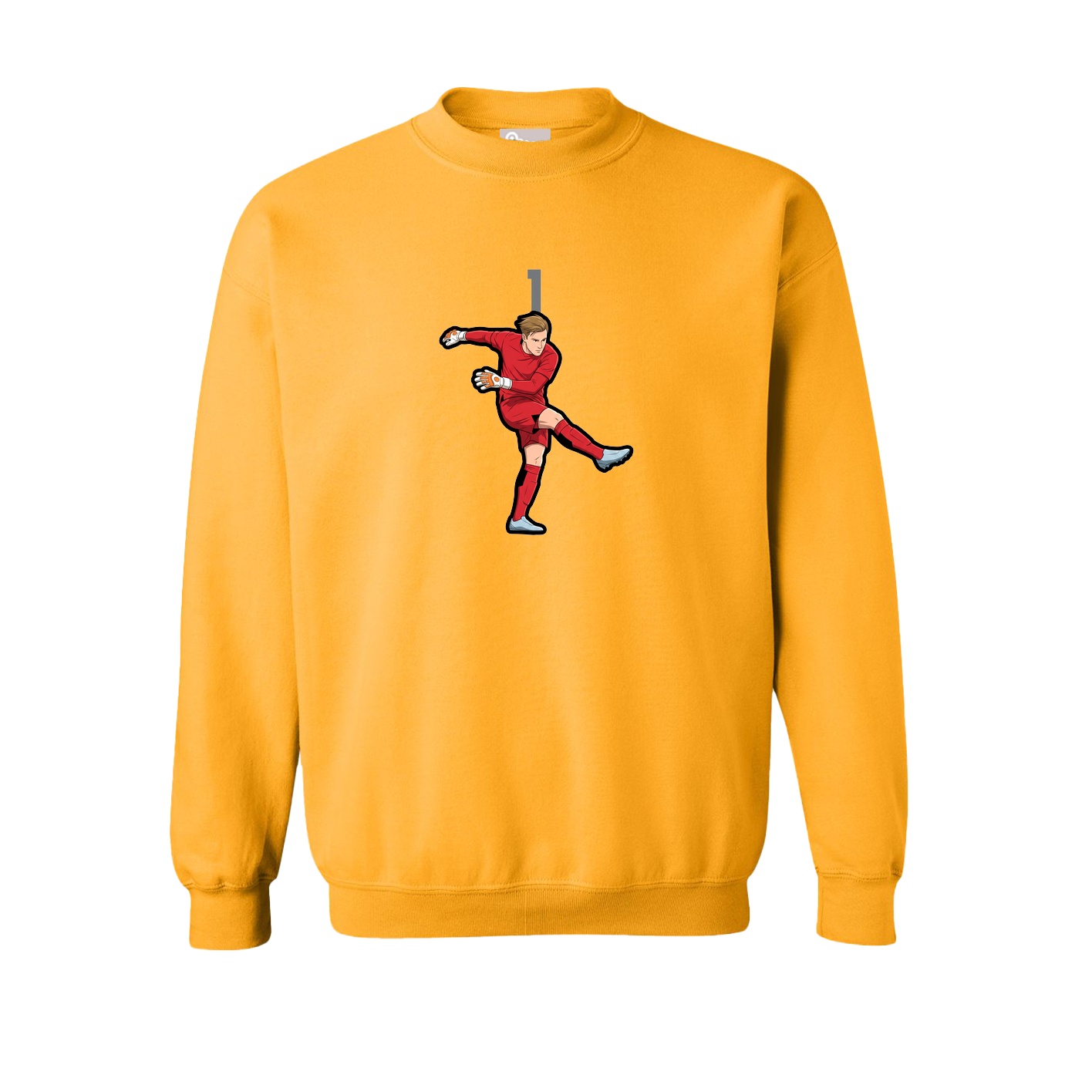Fleece Crew — Number Top in Gold