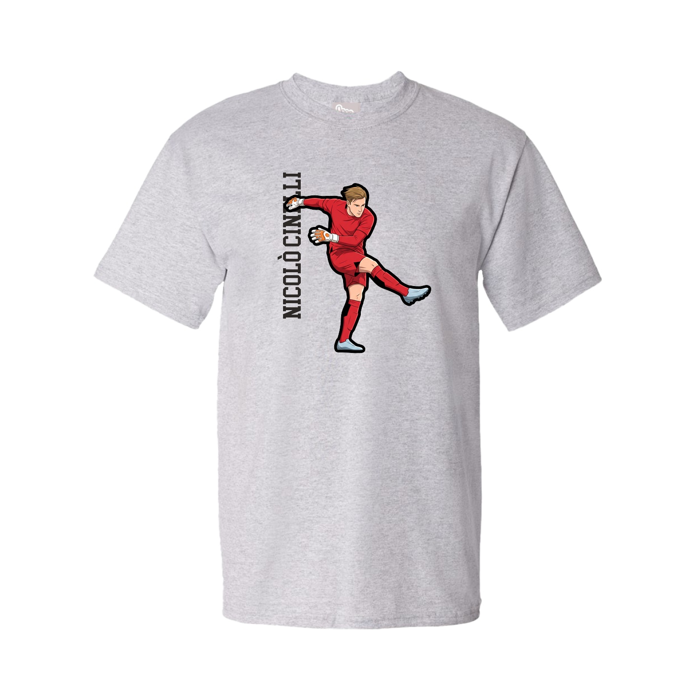 Youth Tee — Name Vertical in Grey