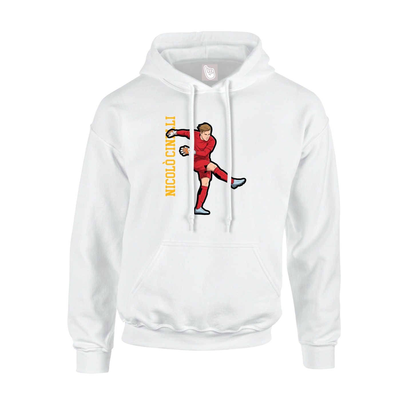 Youth Hoodie — Name Vertical in White