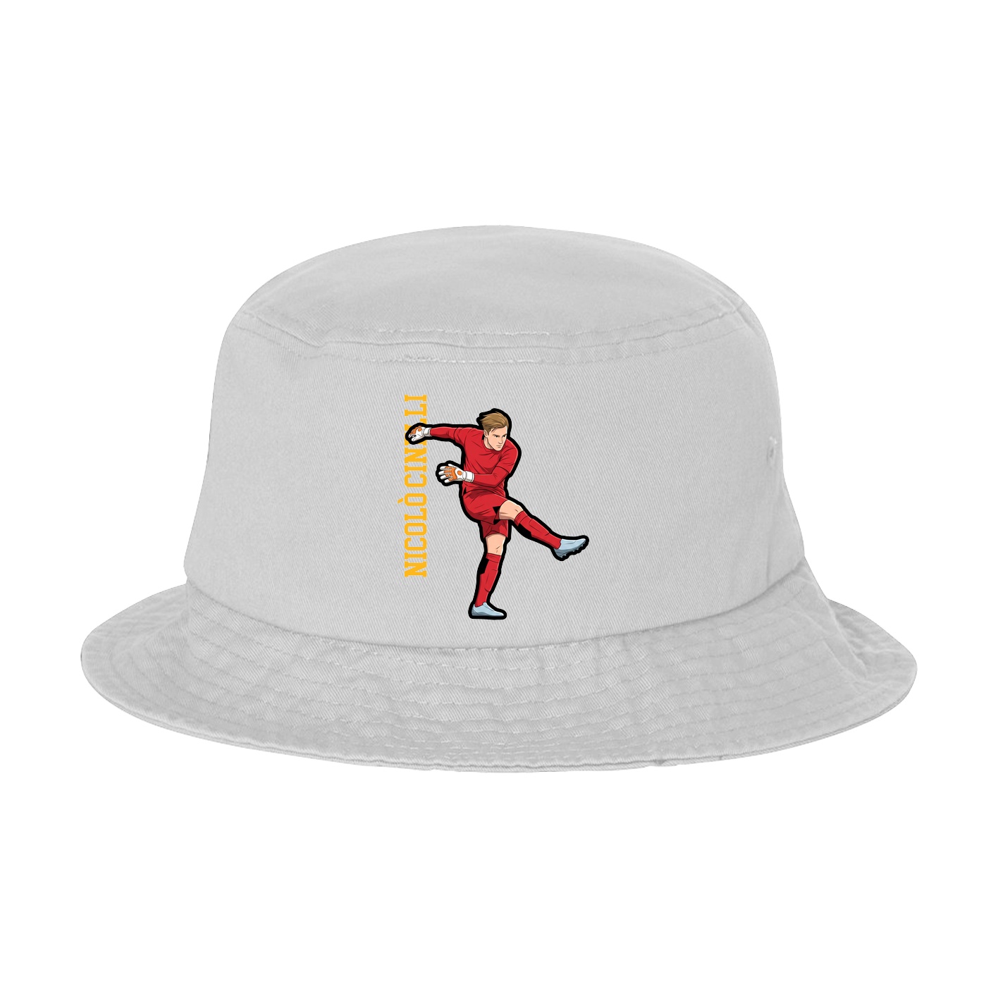 Bucket Cap — Name Vertical in White