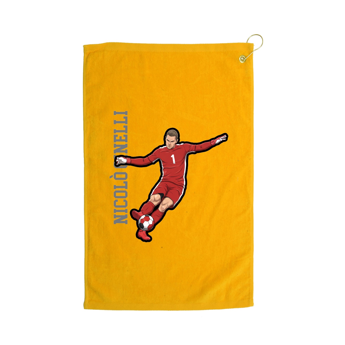 Golf Towel — Name Vertical in Gold