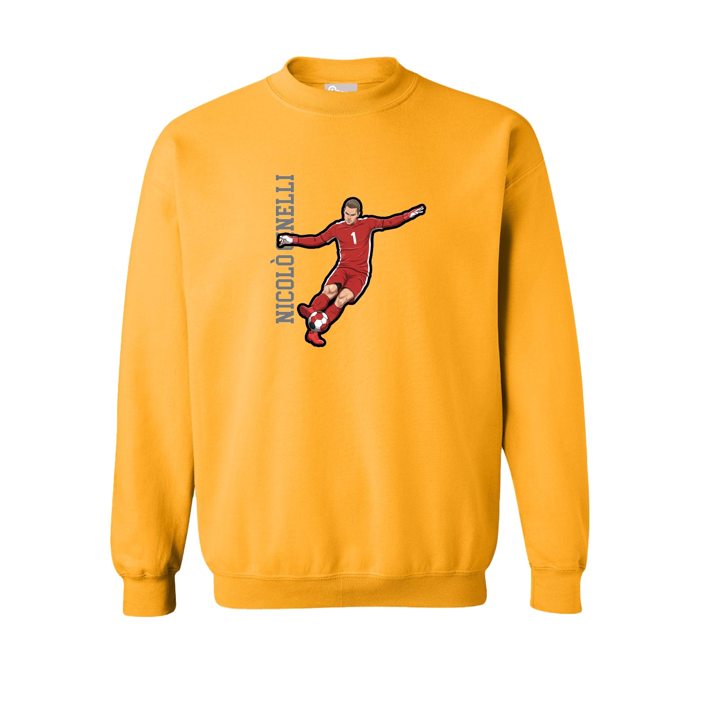 Fleece Crew — Name Vertical in Gold