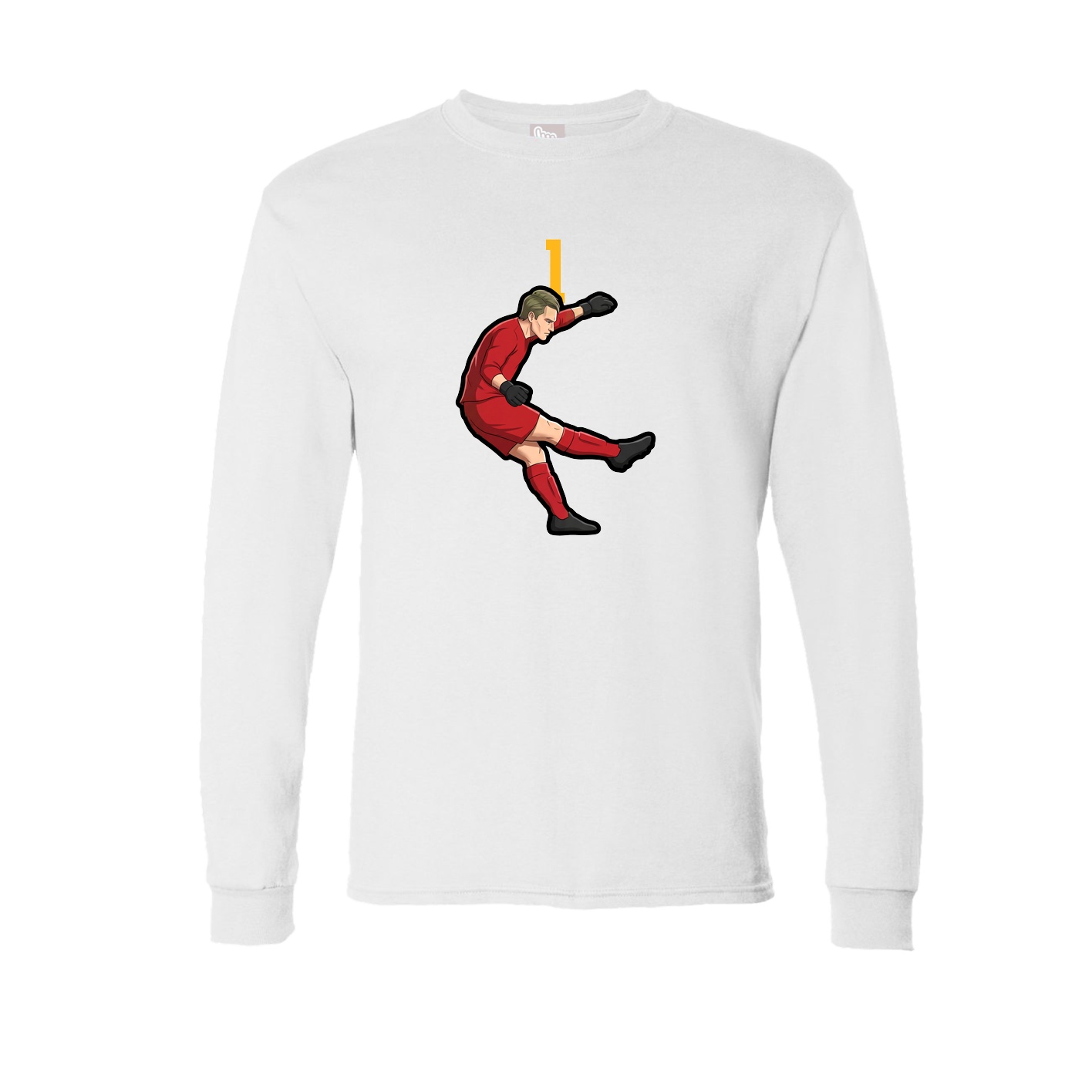 Long Sleeve Tee — Number Top in White