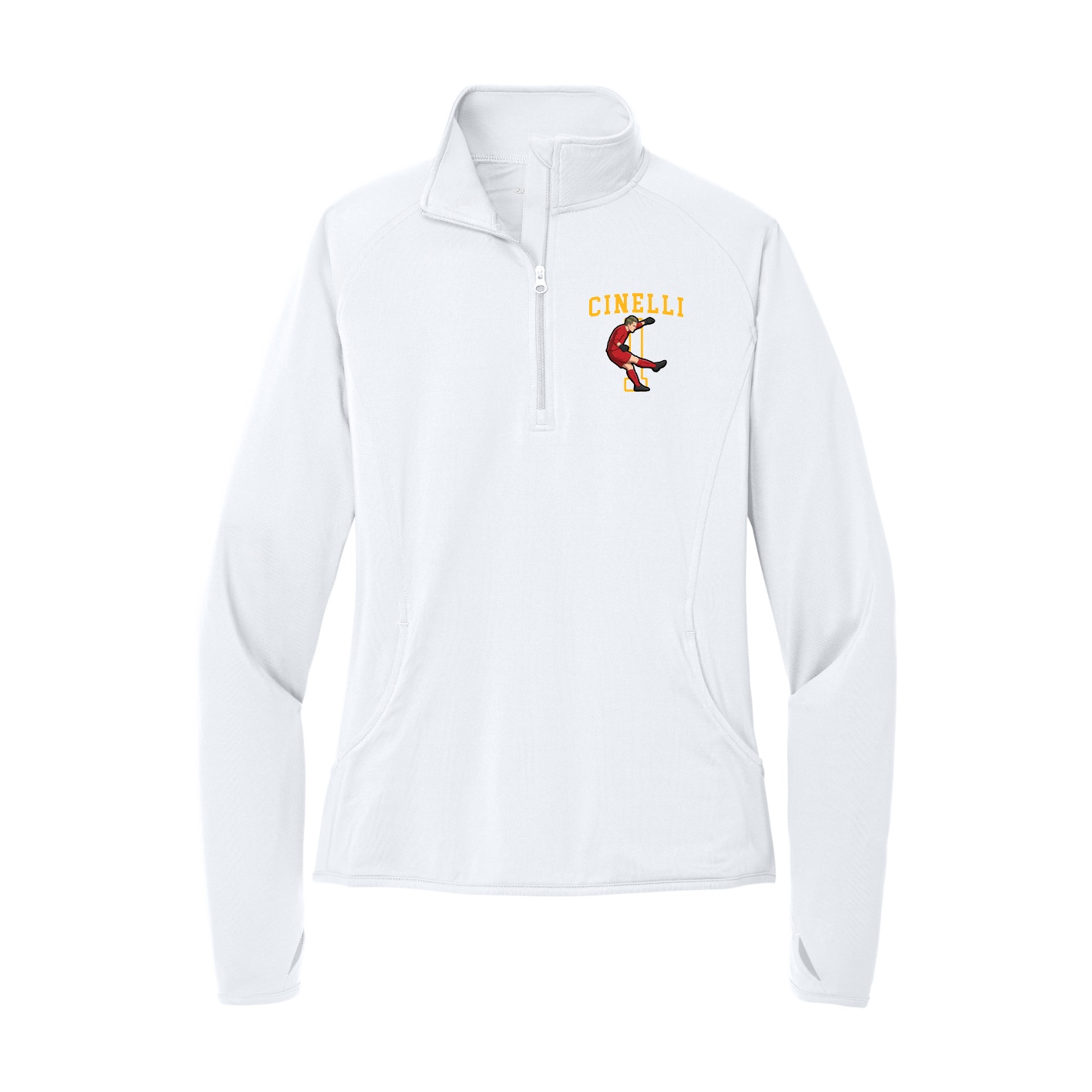 Women's Q-Zip Pullover — Shirsey in White