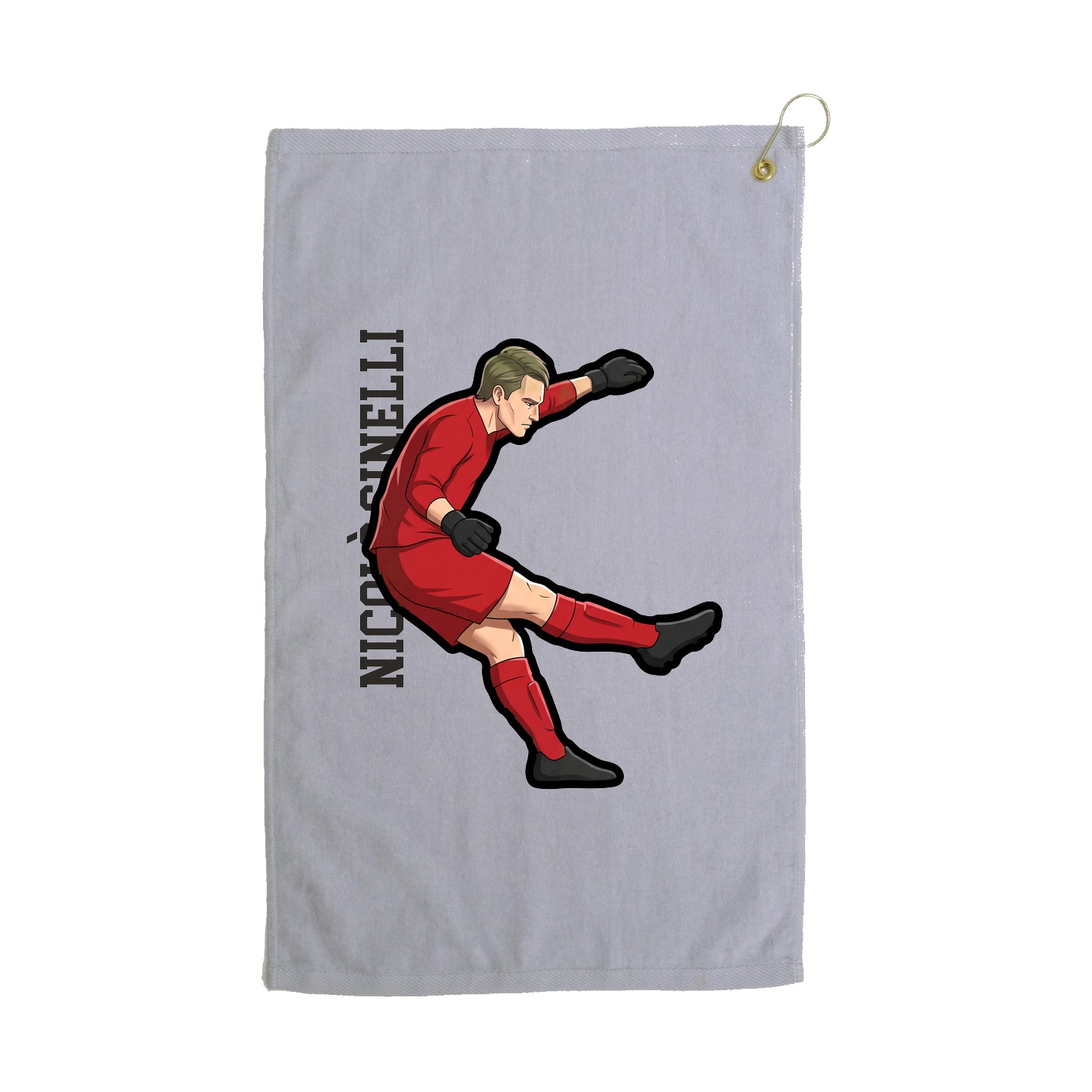 Golf Towel — Name Vertical in Grey