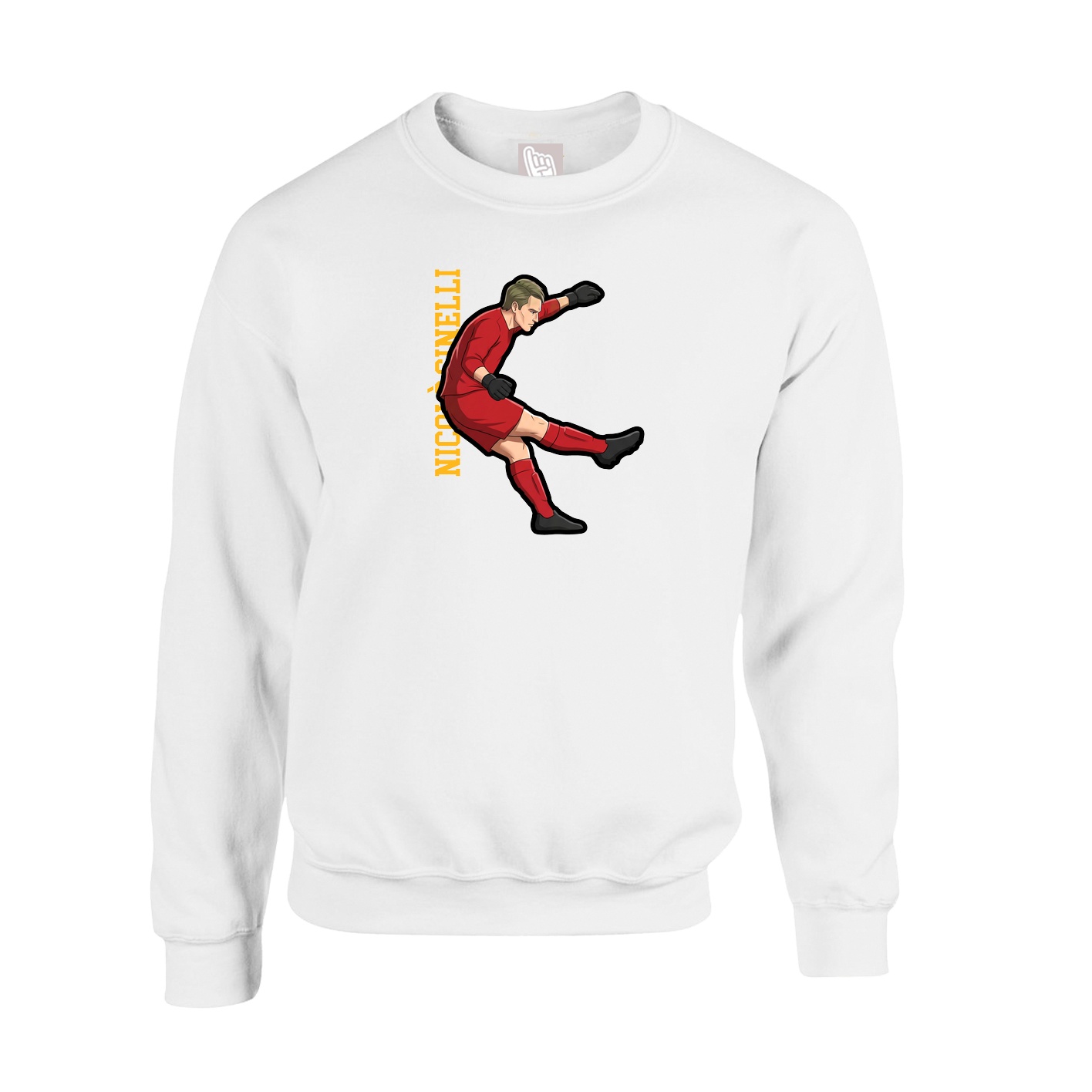 Fleece Crew — Name Vertical in White