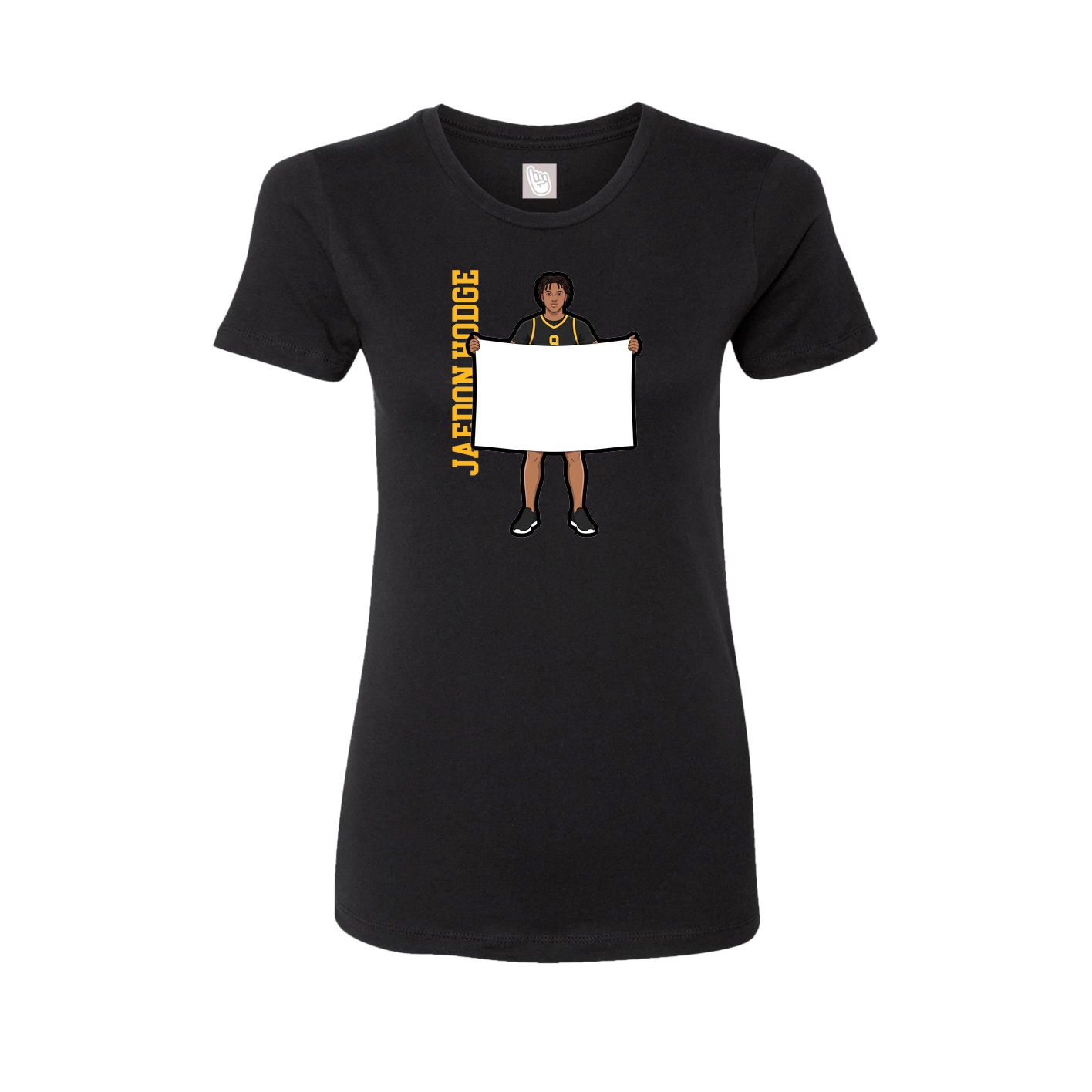 Womens Tee — Name Vertical in Black