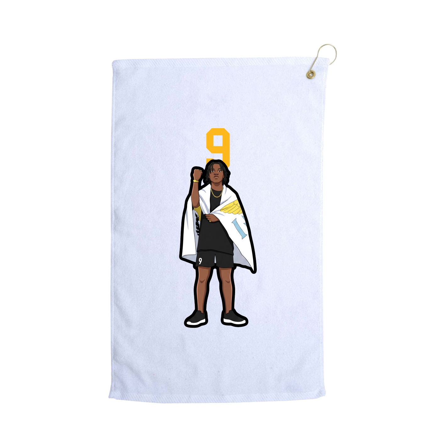Golf Towel — Number Top in White