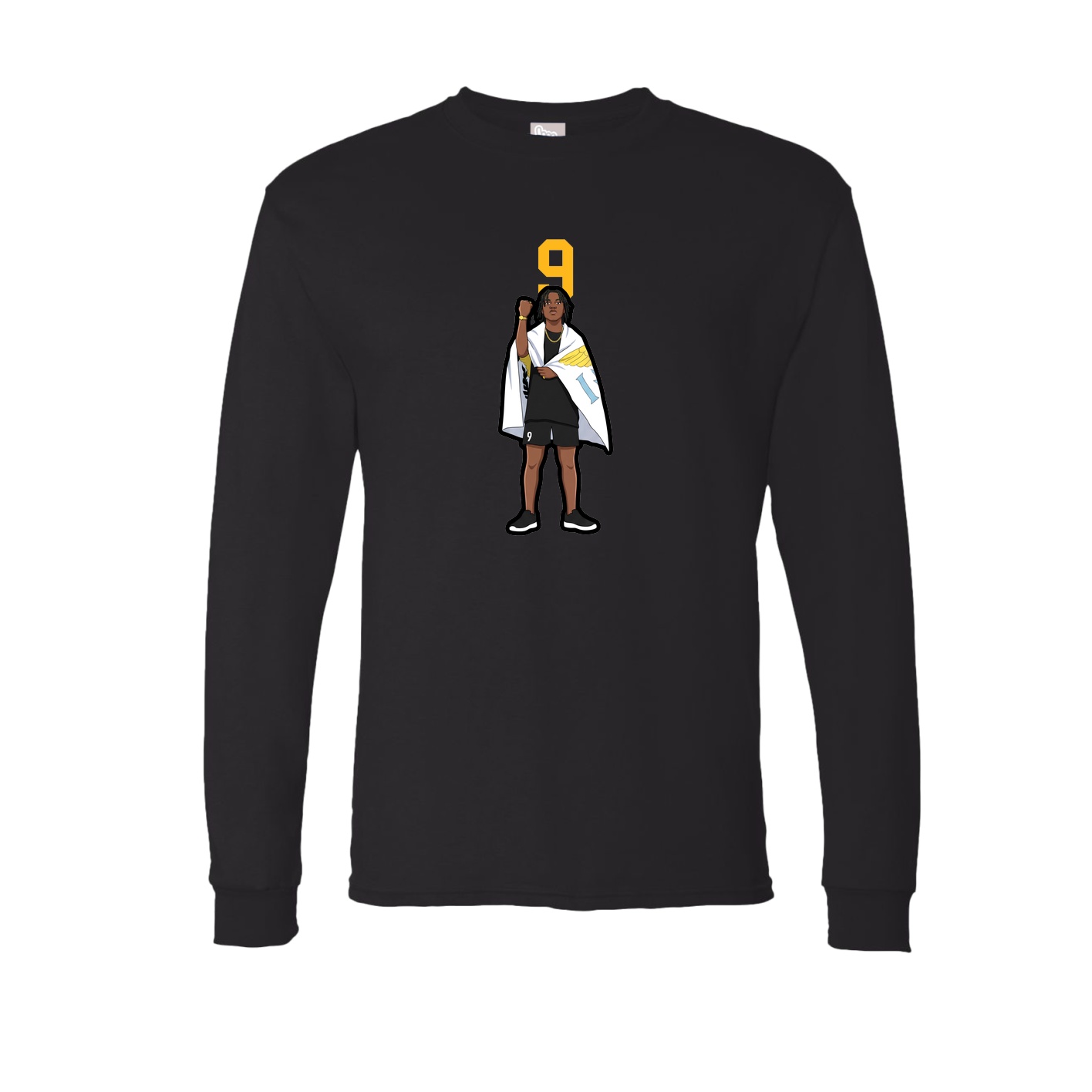 Long Sleeve Tee — Number Top in Black