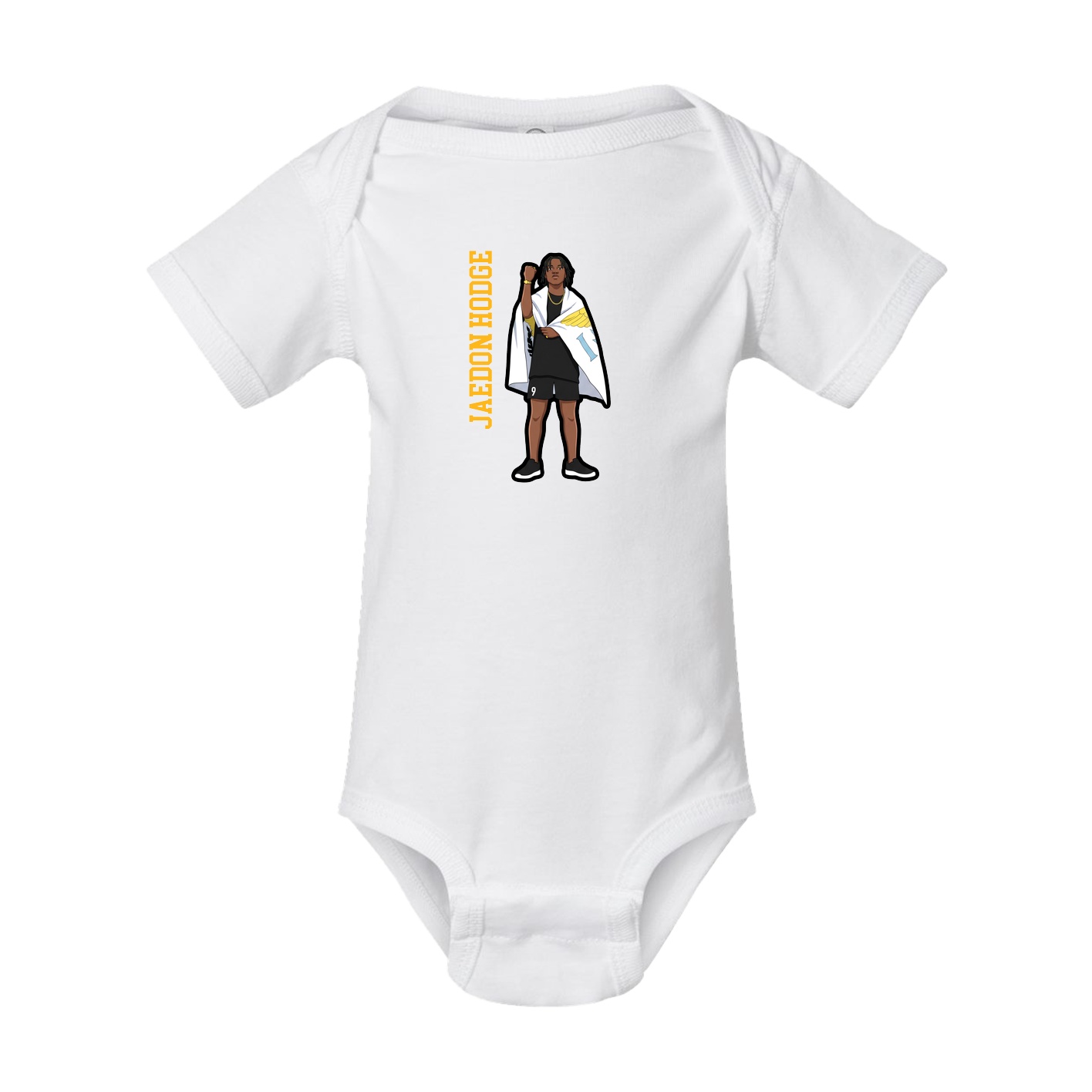 Baby Onesie — Name Vertical in White