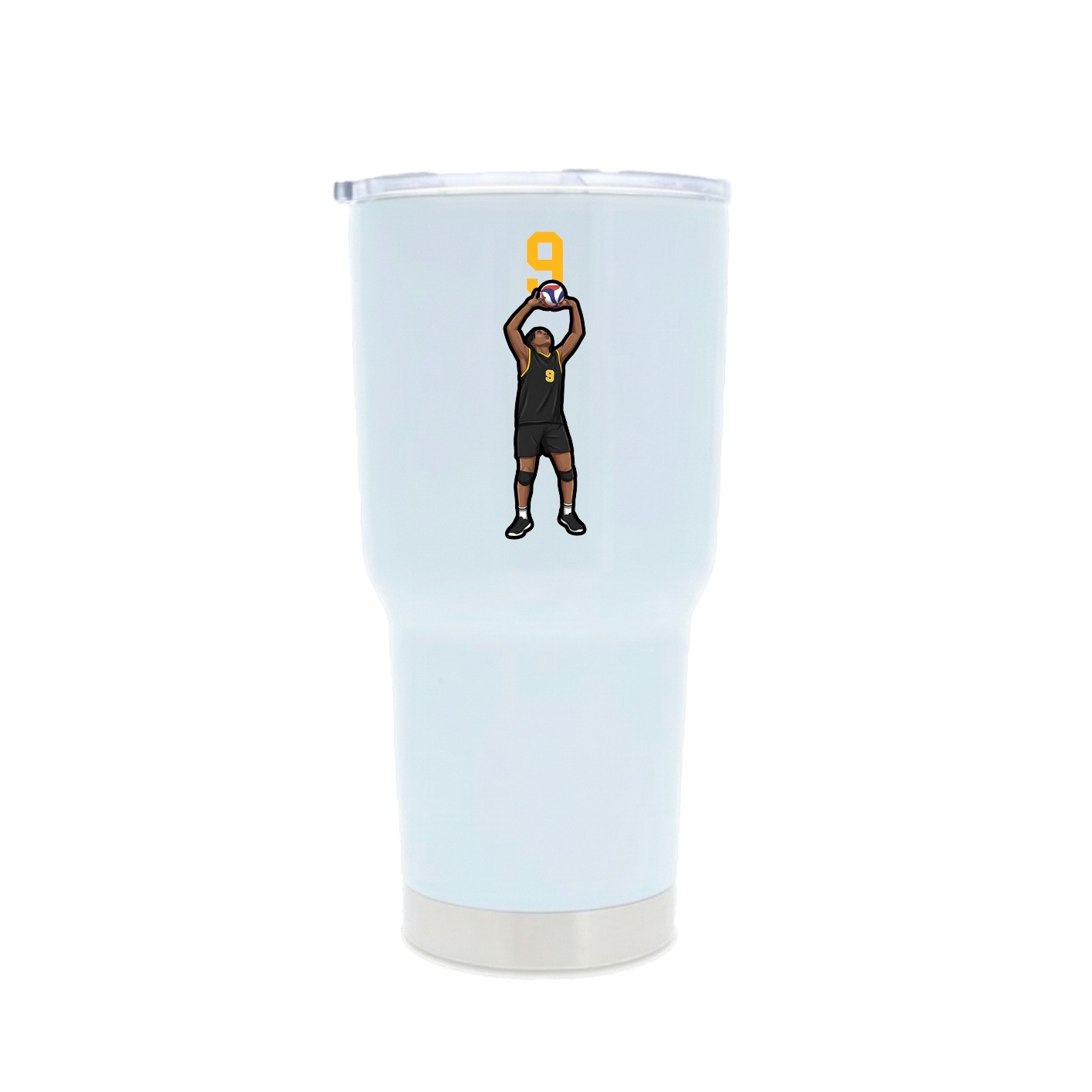 30oz Stainless Steel Tumbler — Number Top in White