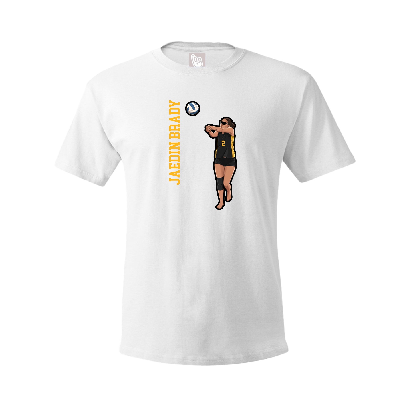 Youth Tee — Name Vertical in White