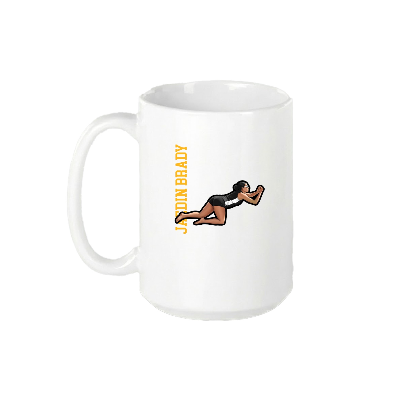 15oz Coffee Mug — Name Vertical in White